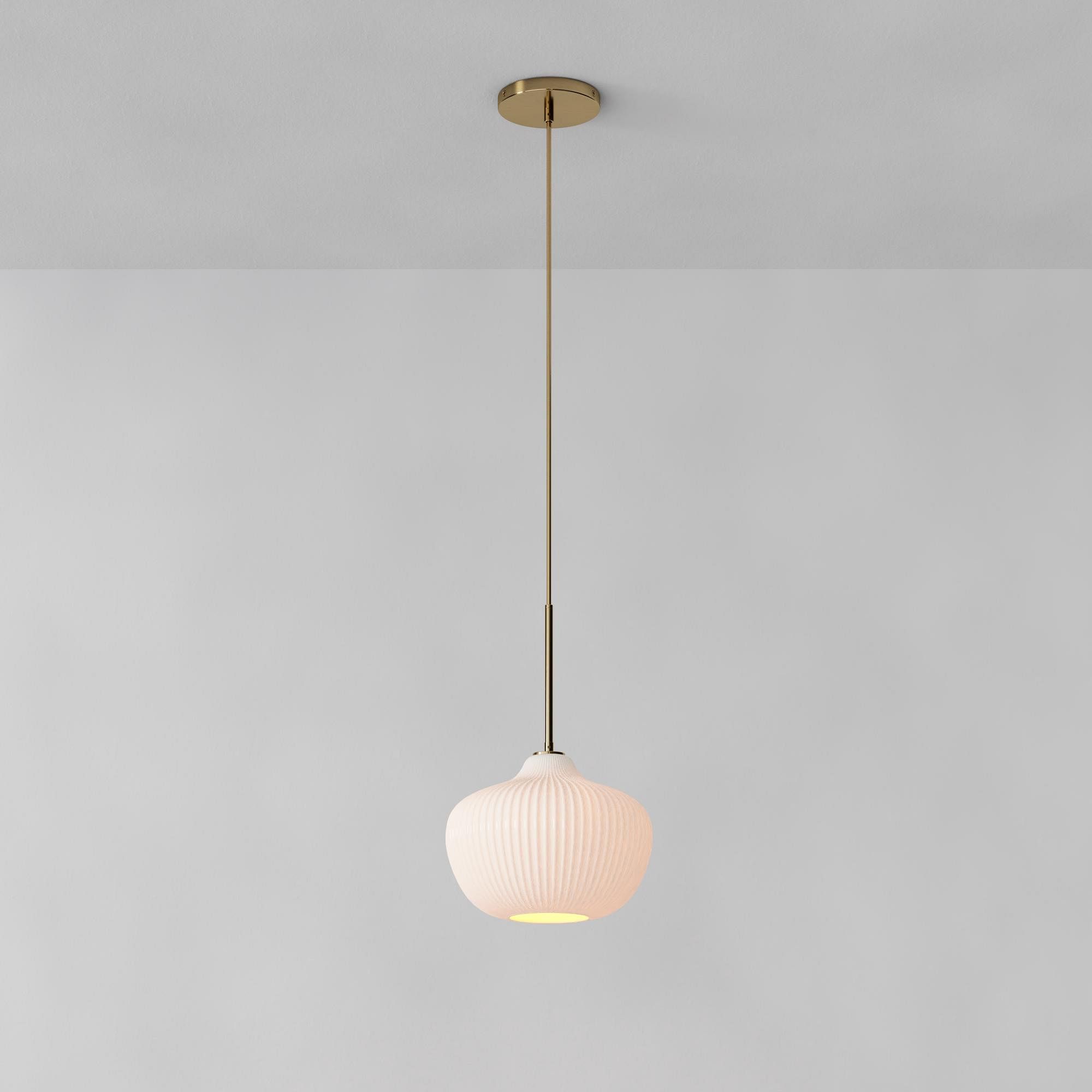 Rivrona Ribbed Pendant – Modern Ribbed Glass Light with Metal Finish