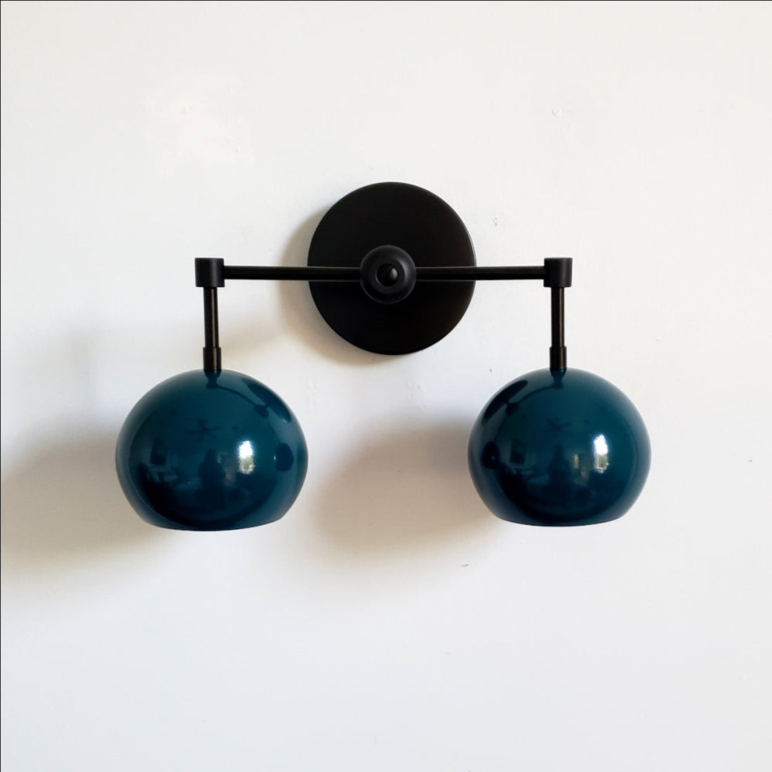 Navy Loa Wall Light - Double Ball Bath Vanity Mirror Wall Sconce