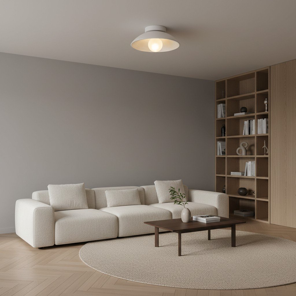 Ovalune Organic Textured Ceiling Light Sculptural Design Flush Mount - Modern Style for Living Room