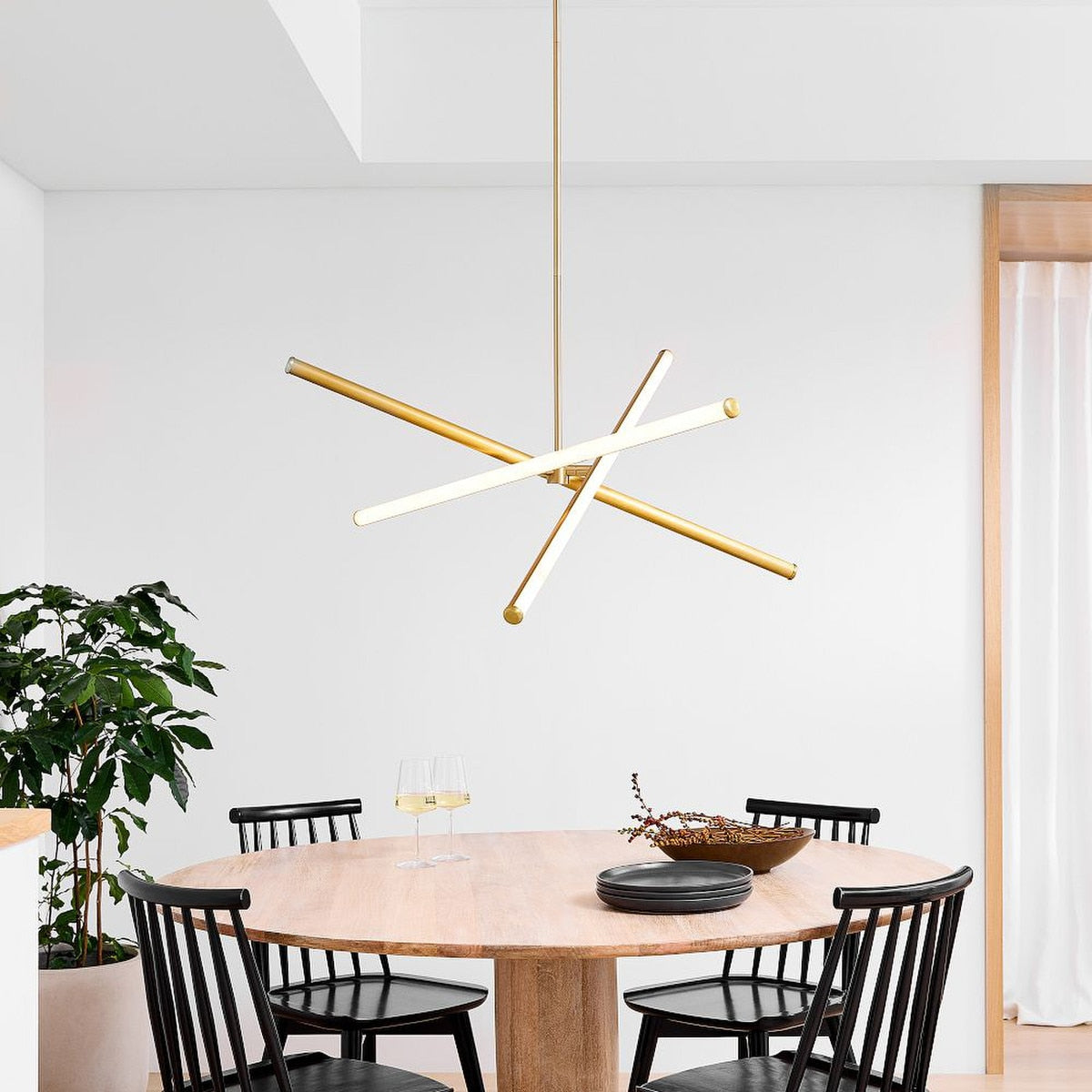 Voro Minimalist Chrome Light Rods - LED Semi-Flush Mount Ceiling Light