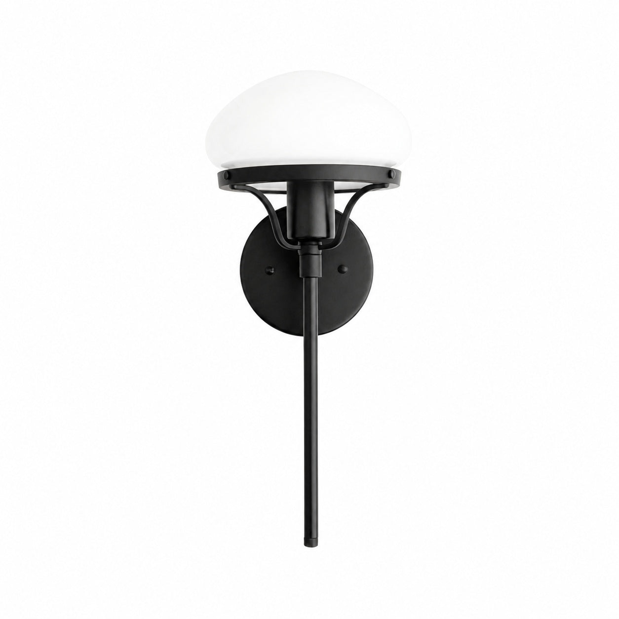 Ornato Luxe Modern Art Deco Wall Light - Opal Glass Globe Sconce - Brass or Black