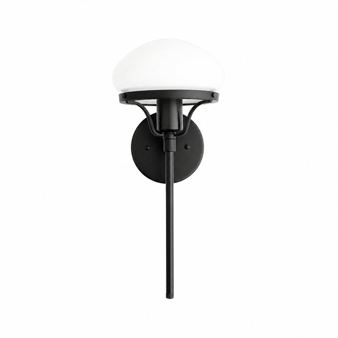 Ornato Luxe Modern Art Deco Wall Light - Opal Glass Globe Sconce - Brass or Black