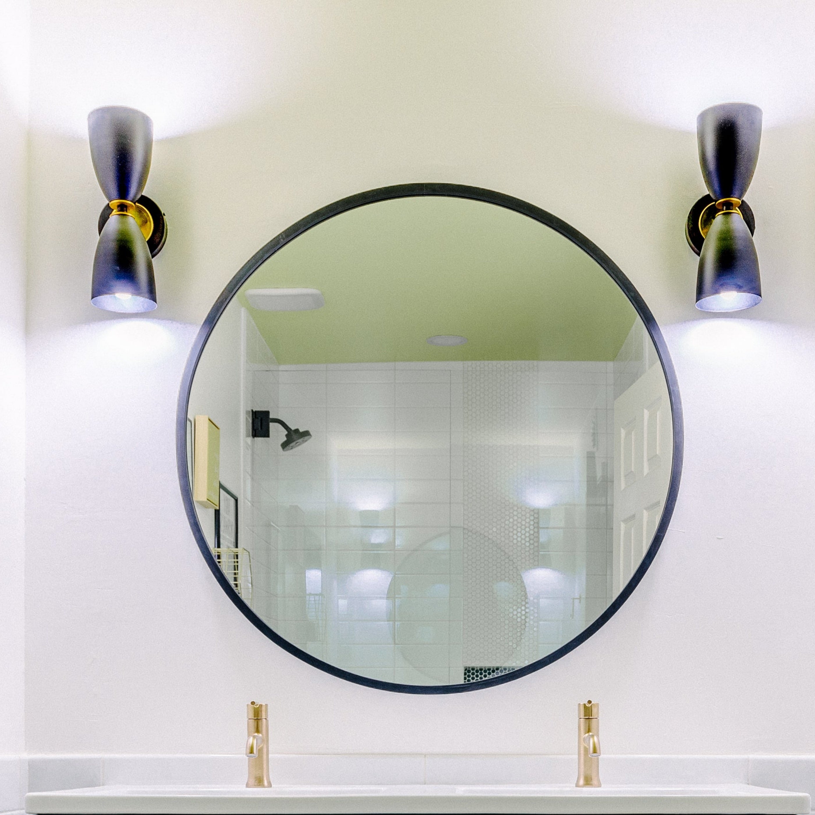 Large Shade Wall Sconce - Bathroom & Hall Lighting, Matte Black