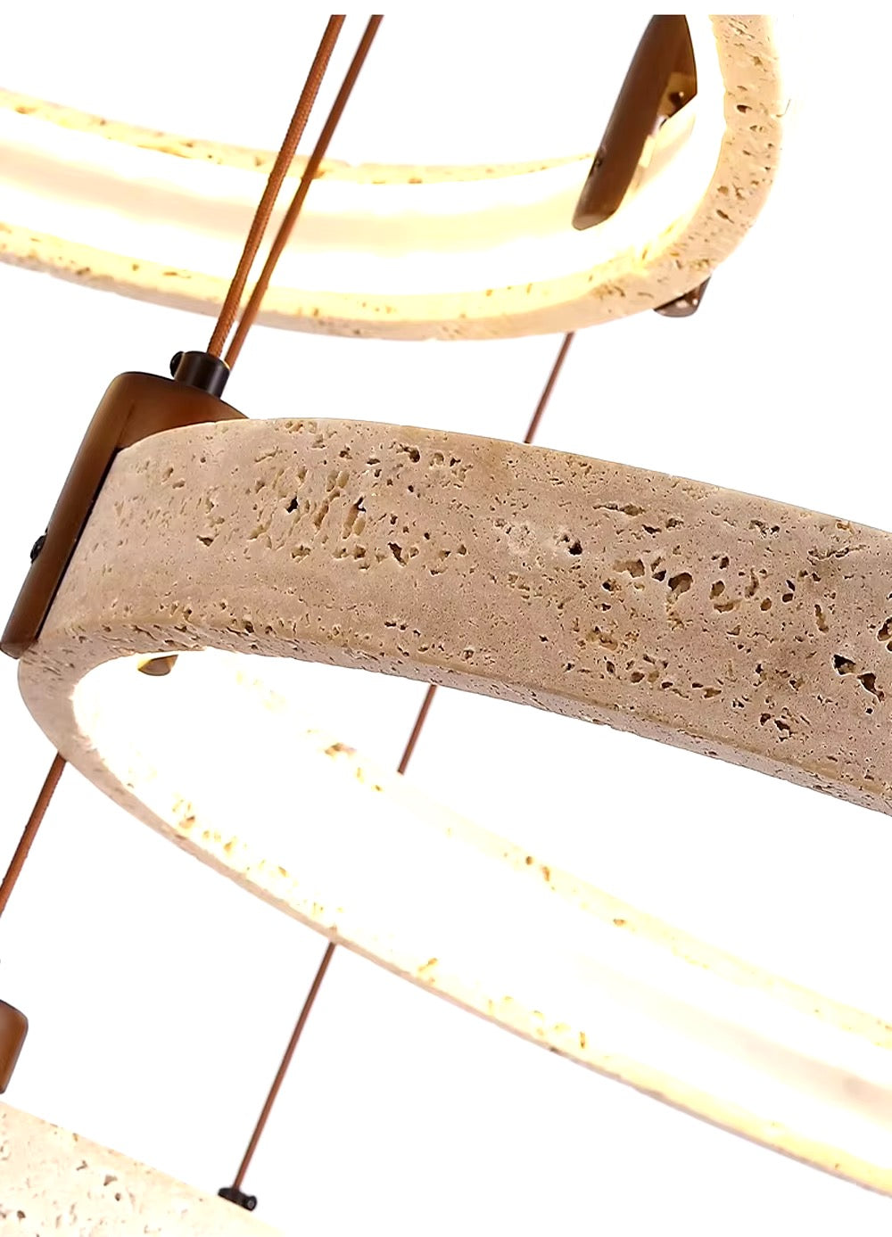 Simple Circular Travertine Pendant Lamp