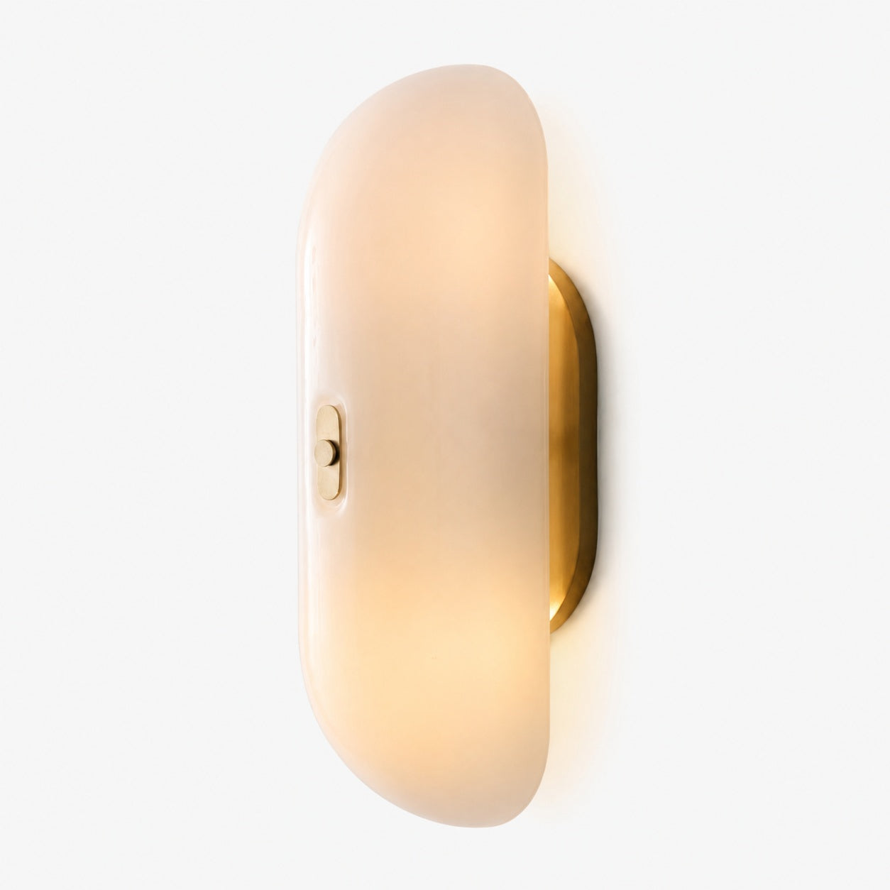 Ferosa Elegant Boat-Shaped Wall Lamp – Brass Finish with Milk Glass Linear Design