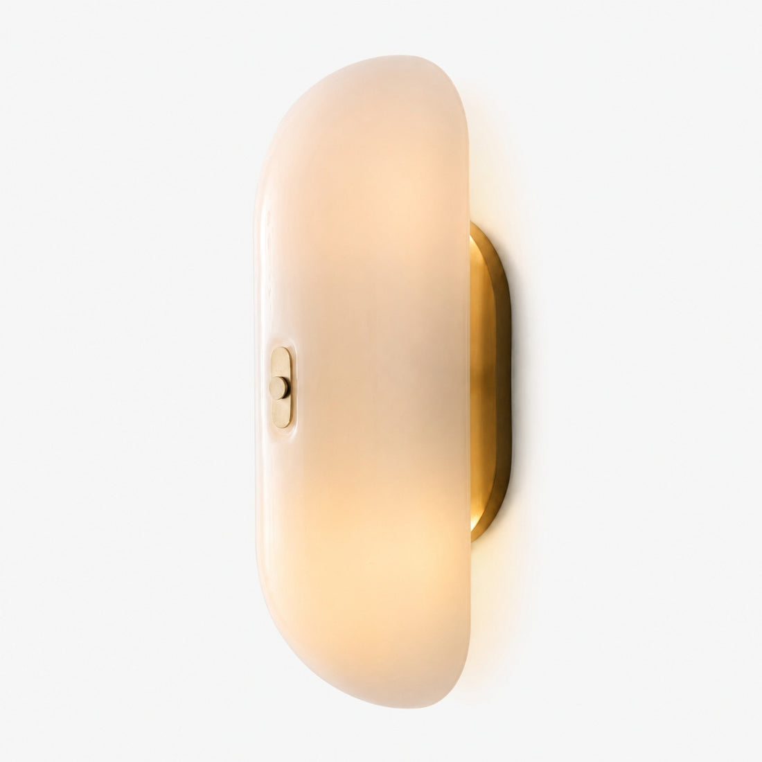 Ferosa Elegant Boat-Shaped Wall Lamp – Brass Finish with Milk Glass Linear Design