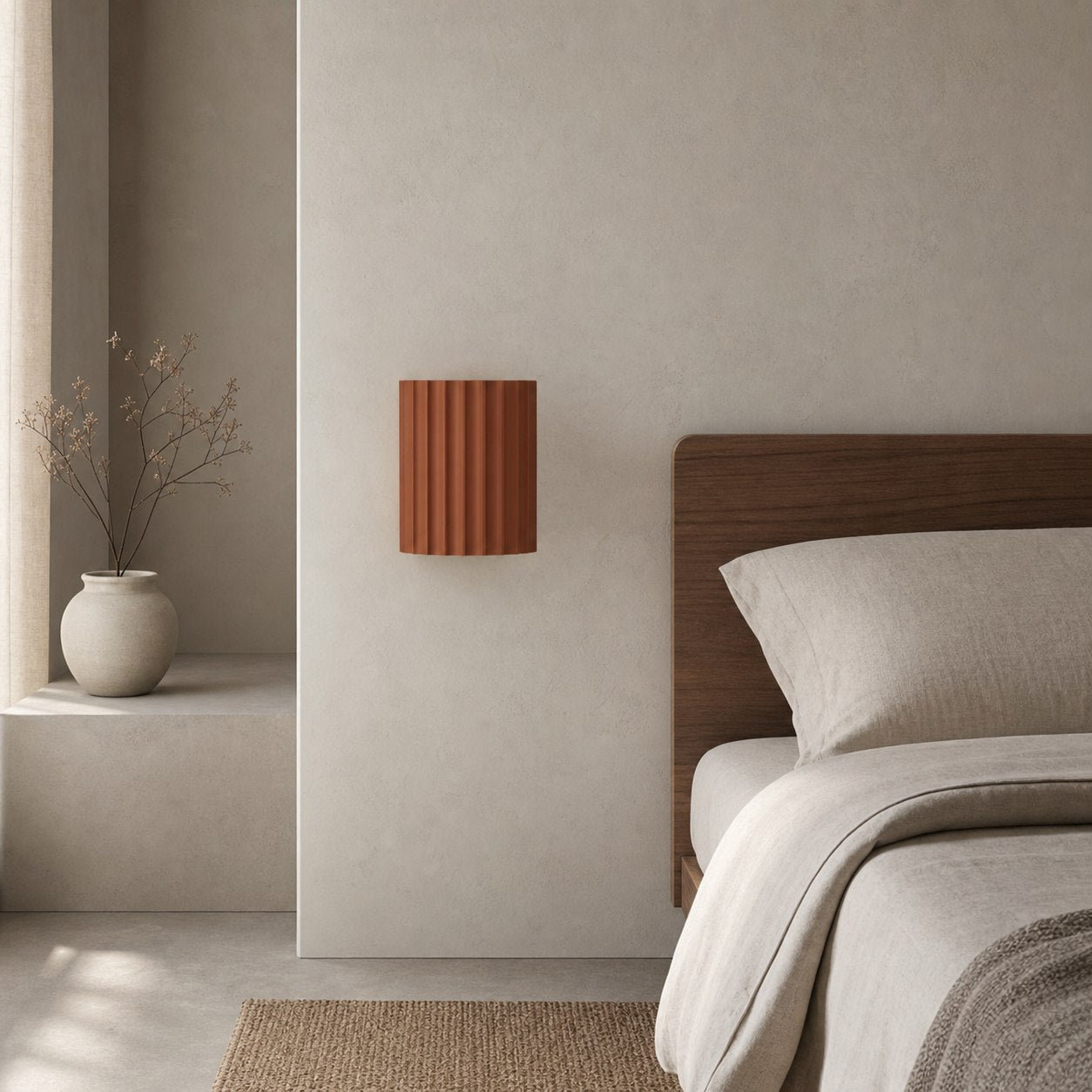 Ribellex Minimalist Ribbed Fluted Wall Light Sculptural Wall Lamp for Bedroom Hallway N59