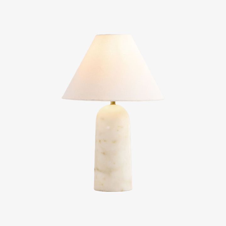 Albi Minimalist Marble Table Lamp - Elegant Fabric Shade Suitable for Any Room