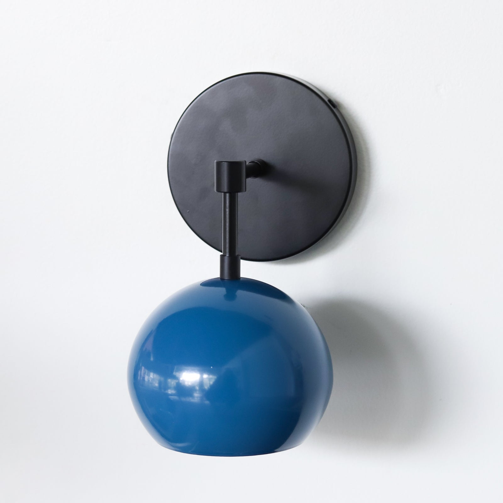 Modern Stylish Navy Globe Accent Wall Sconce