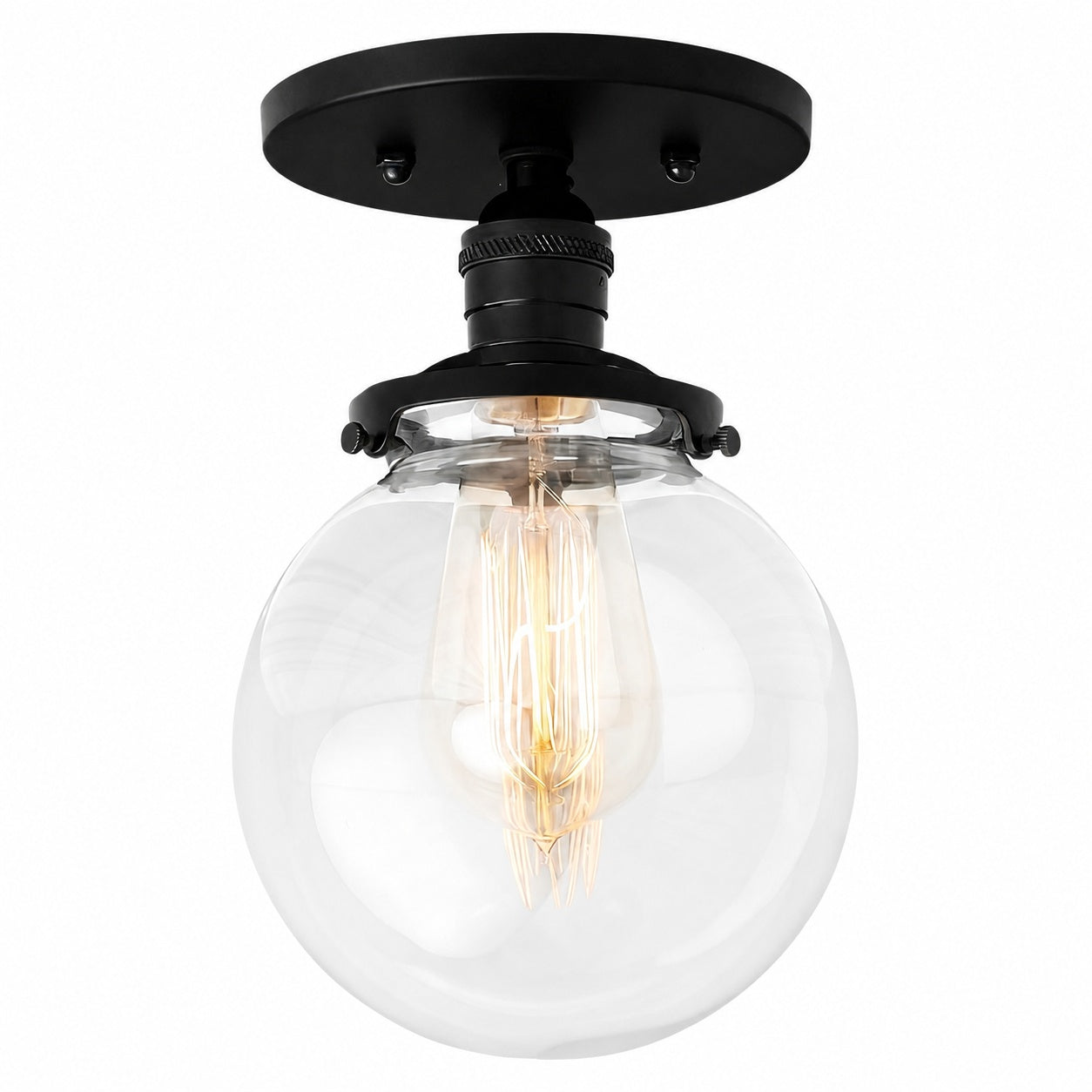 Glorica Glass Retro Globe Ceiling Light - Vintage Industrial Home Lighting