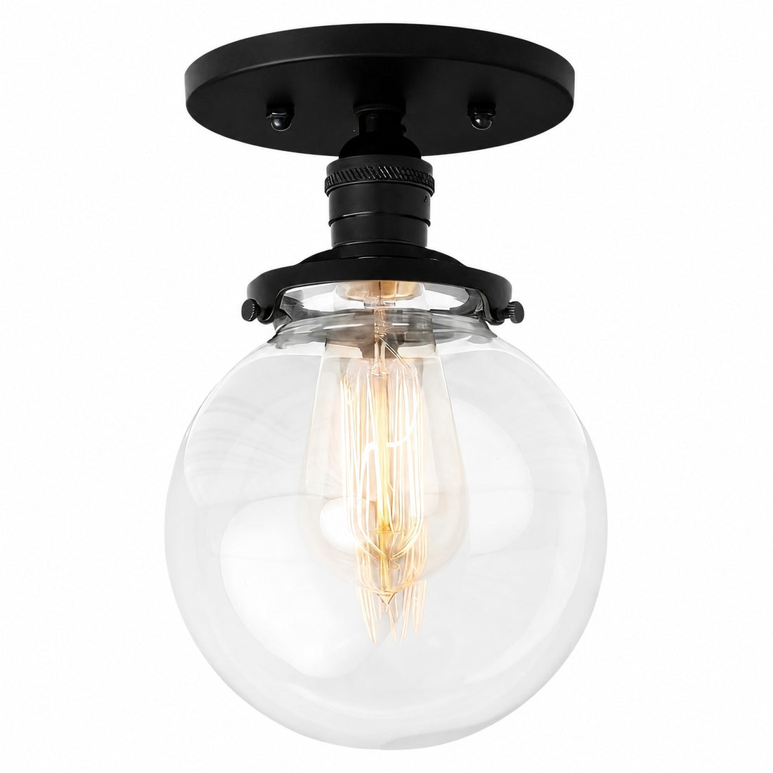 Glorica Glass Retro Globe Ceiling Light - Vintage Industrial Home Lighting