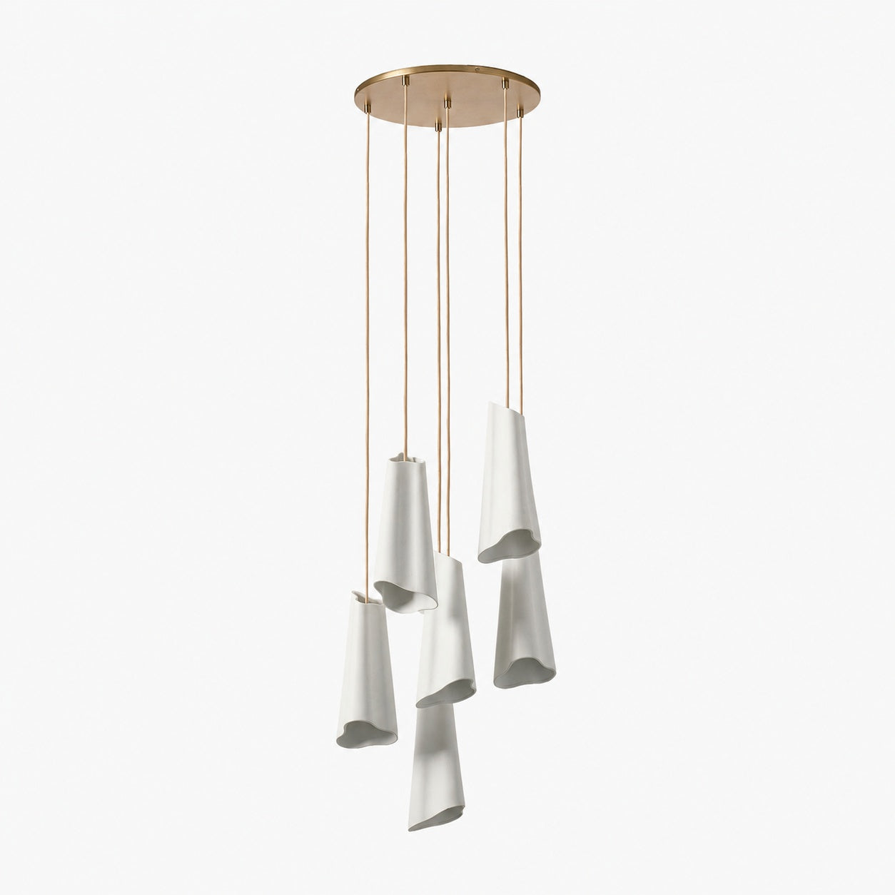 Orovia Ceramic Shade Chandelier – Iron Pendant Adjustable Height Design