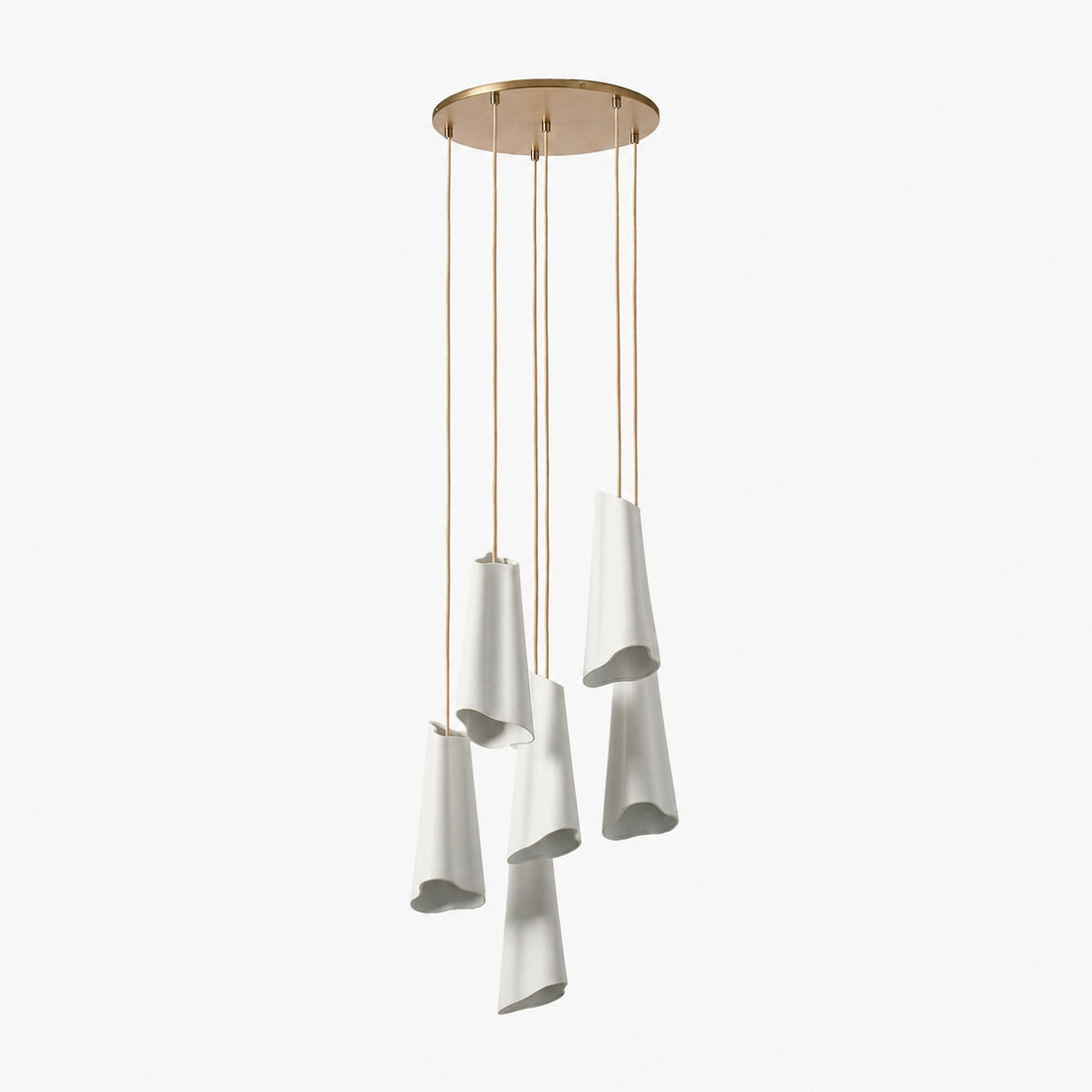 Orovia Ceramic Shade Chandelier – Iron Pendant Adjustable Height Design