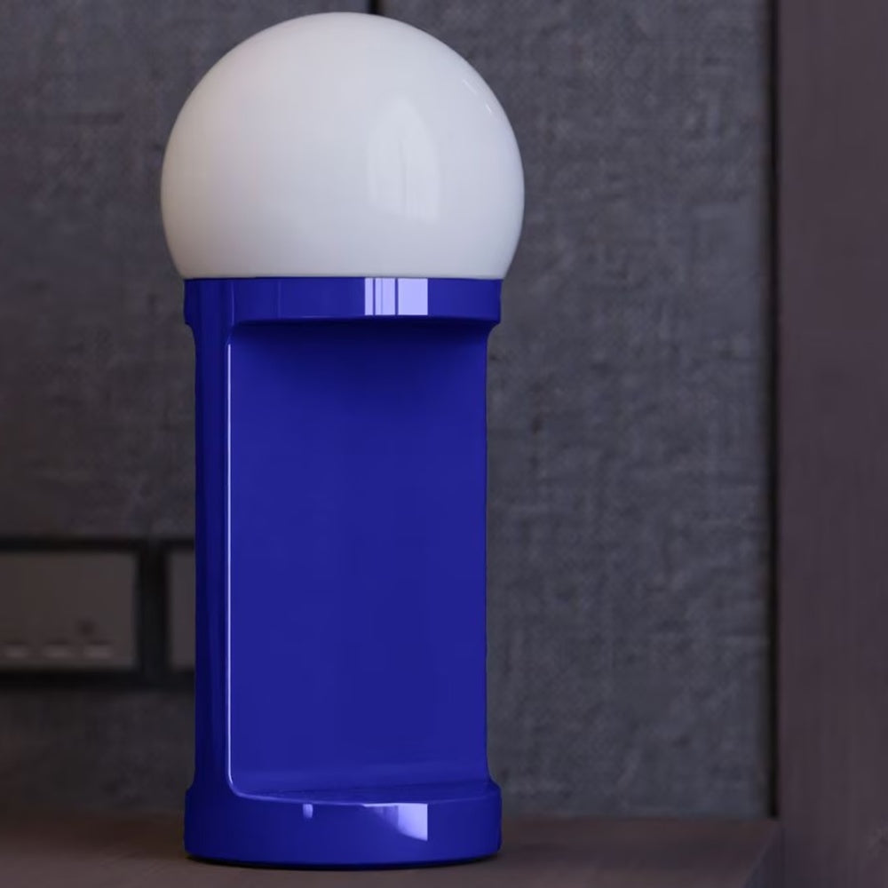 Elegant Ceramic Table Lamp with Blown Glass Shade
