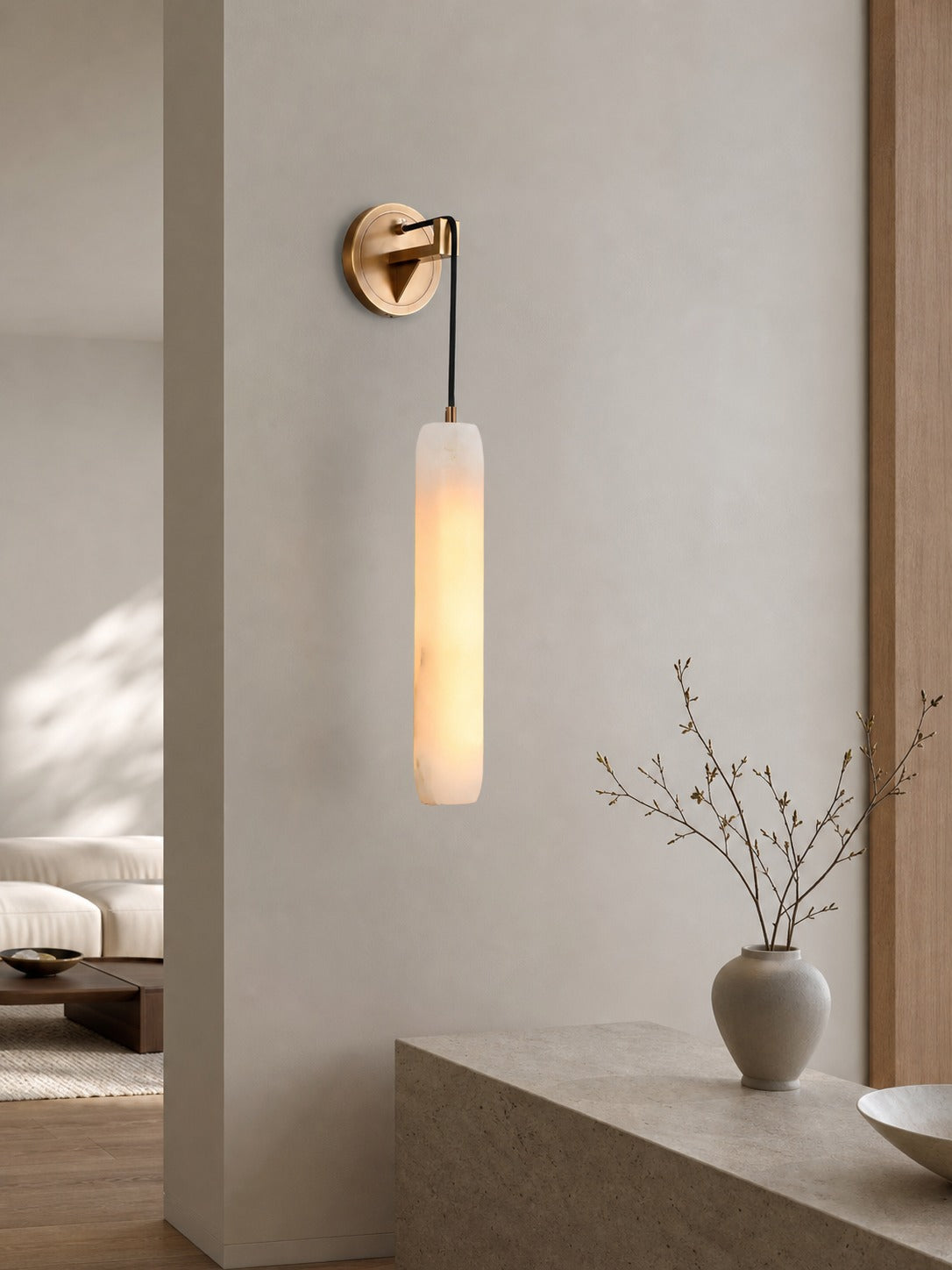 Alabaster Flute Wall Lamp