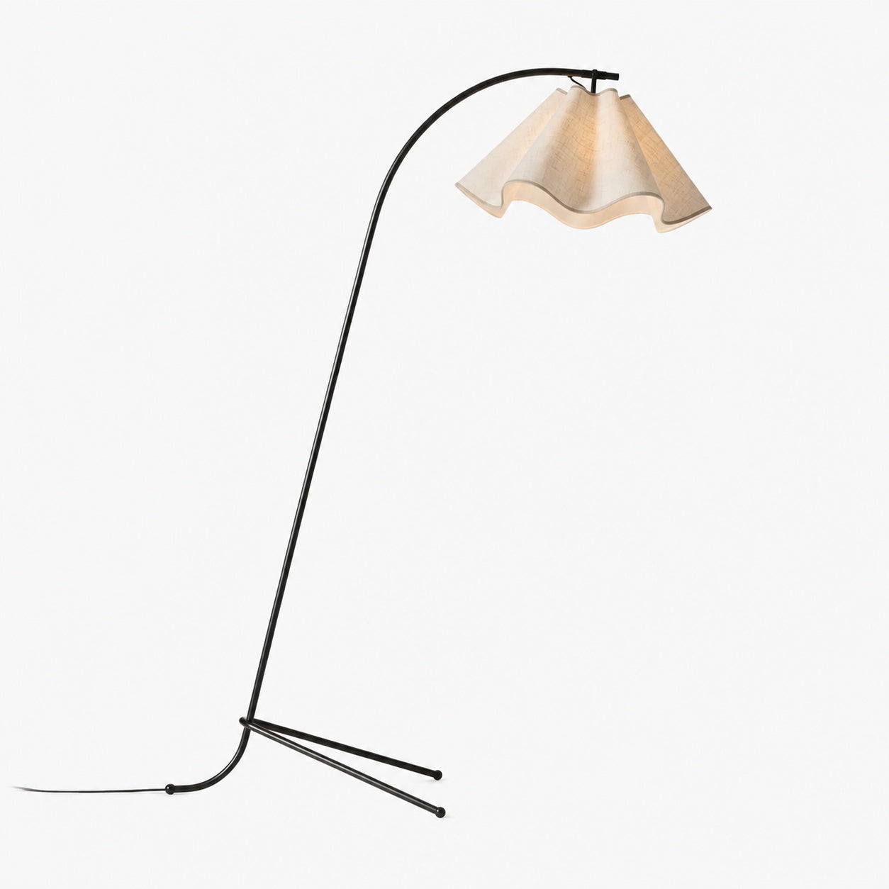 Oslan Scalloped Shade Floor Lamp - Modern Lighting with Arched Base