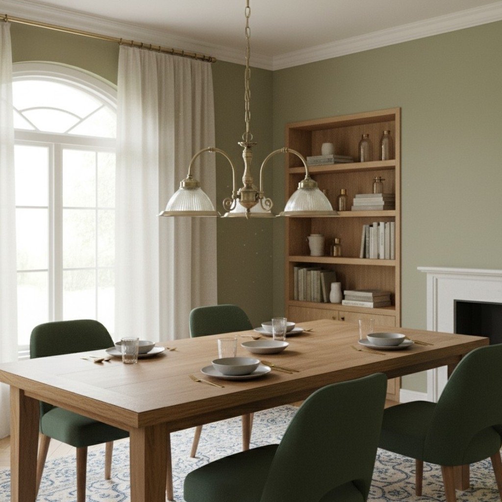 TF Vintora Ribbed Glass Pendant Light – Elegant Metal Trim for Kitchens, Dining Areas and Hallways