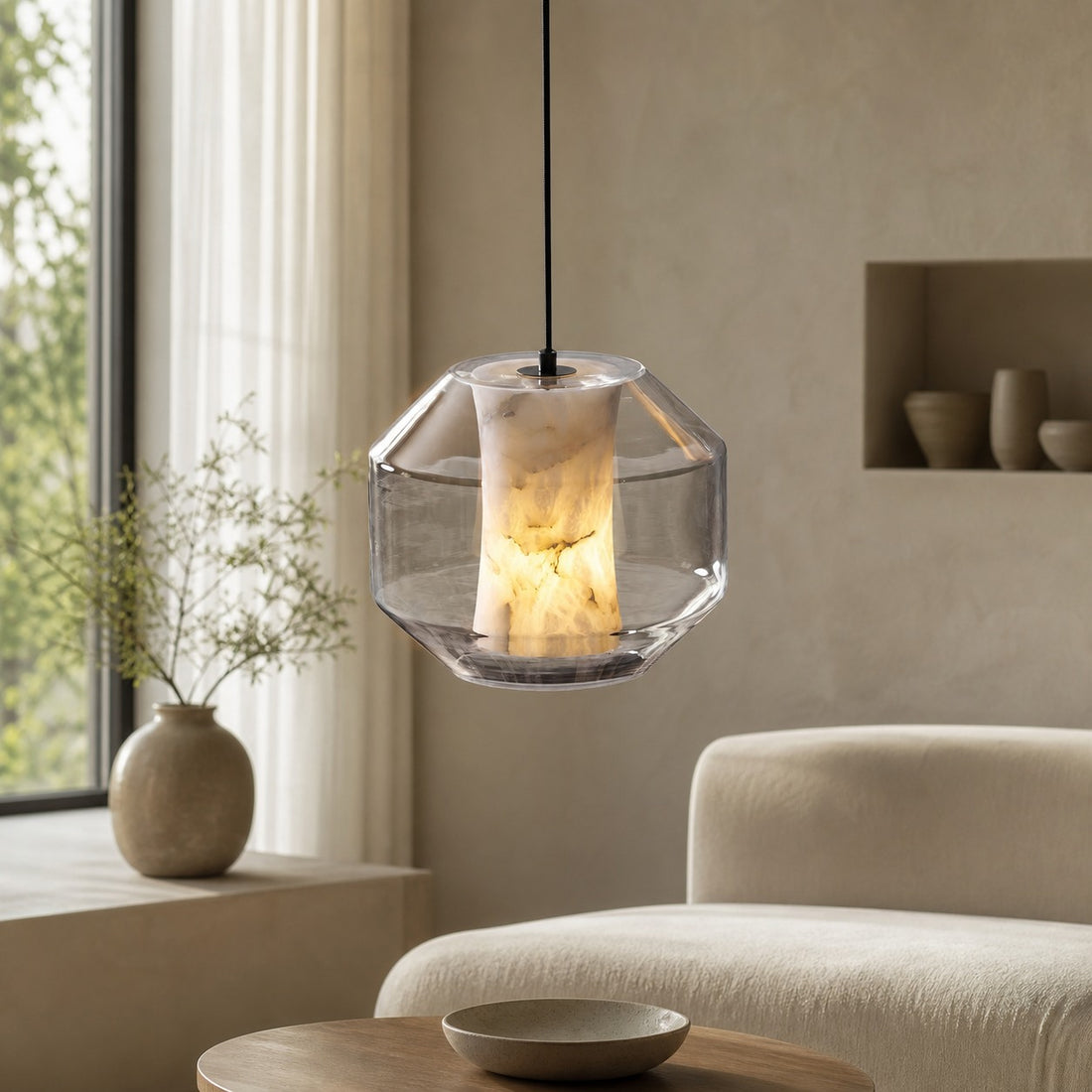 Glass Alabaster Pendant Lamp