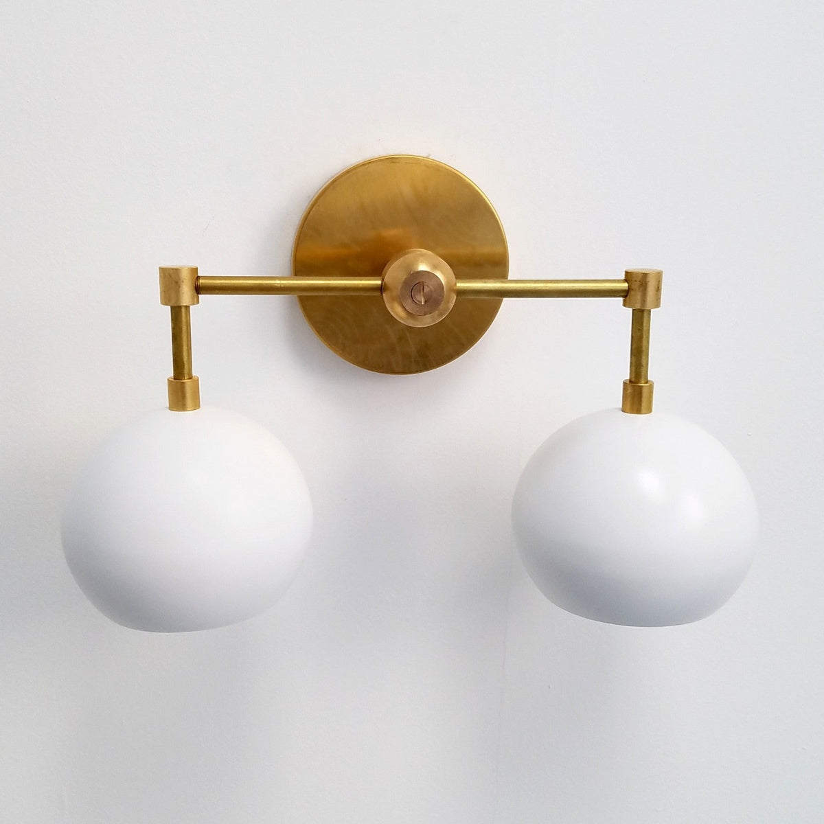 White Shades Wall Sconce - Double Head Vanity Bathroom Light