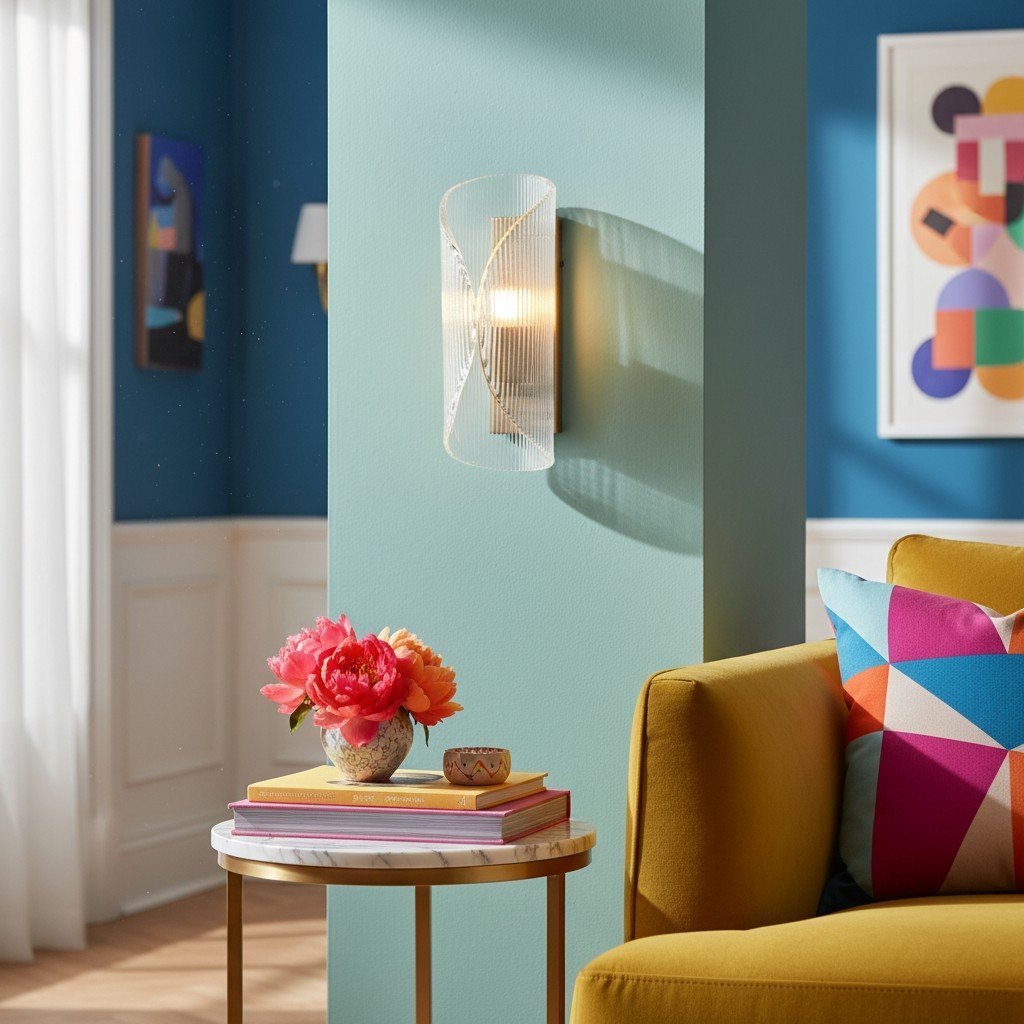 Velora Cylinder Glass Wall Light – Refined Brass Wall Sconce for Entryway or Bedside