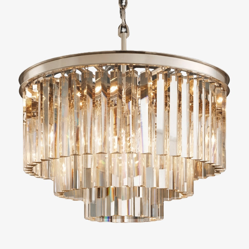 Aurevon Crystal Prism Metal Frame Modern Ceiling Chandelier for Home and Hotel