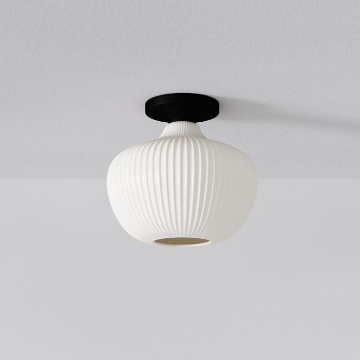 Rivrona Glass Flush Mount Ceiling Light - Modern Champagne Globe Design
