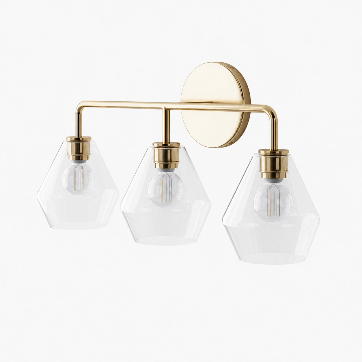 Merin Multi Head Dressing Table Wall Lamp - Metal And Glass Sculptural Lamp