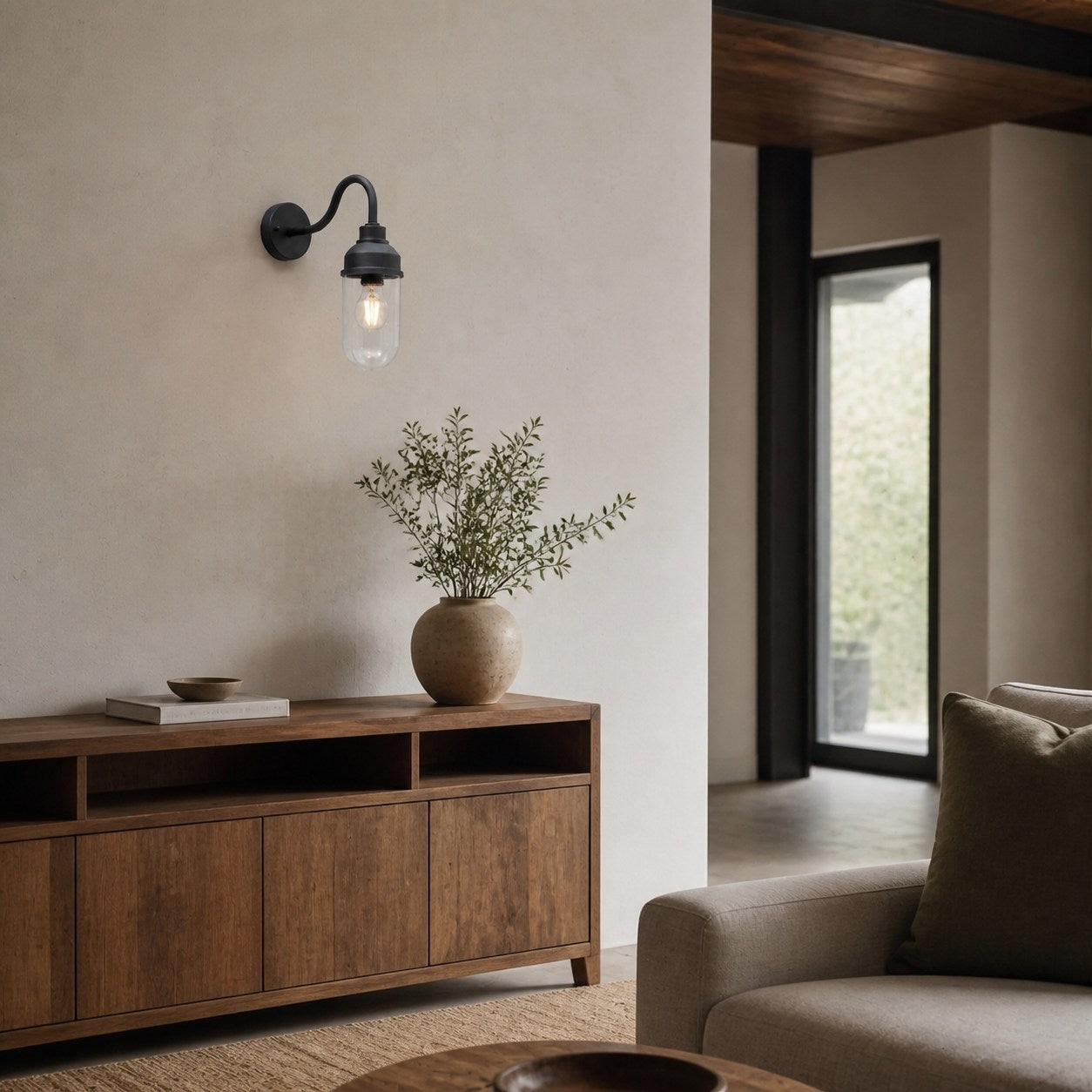Trevanta Contemporary Outdoor Wall Light – Minimalist Lantern for Entryways & Facades