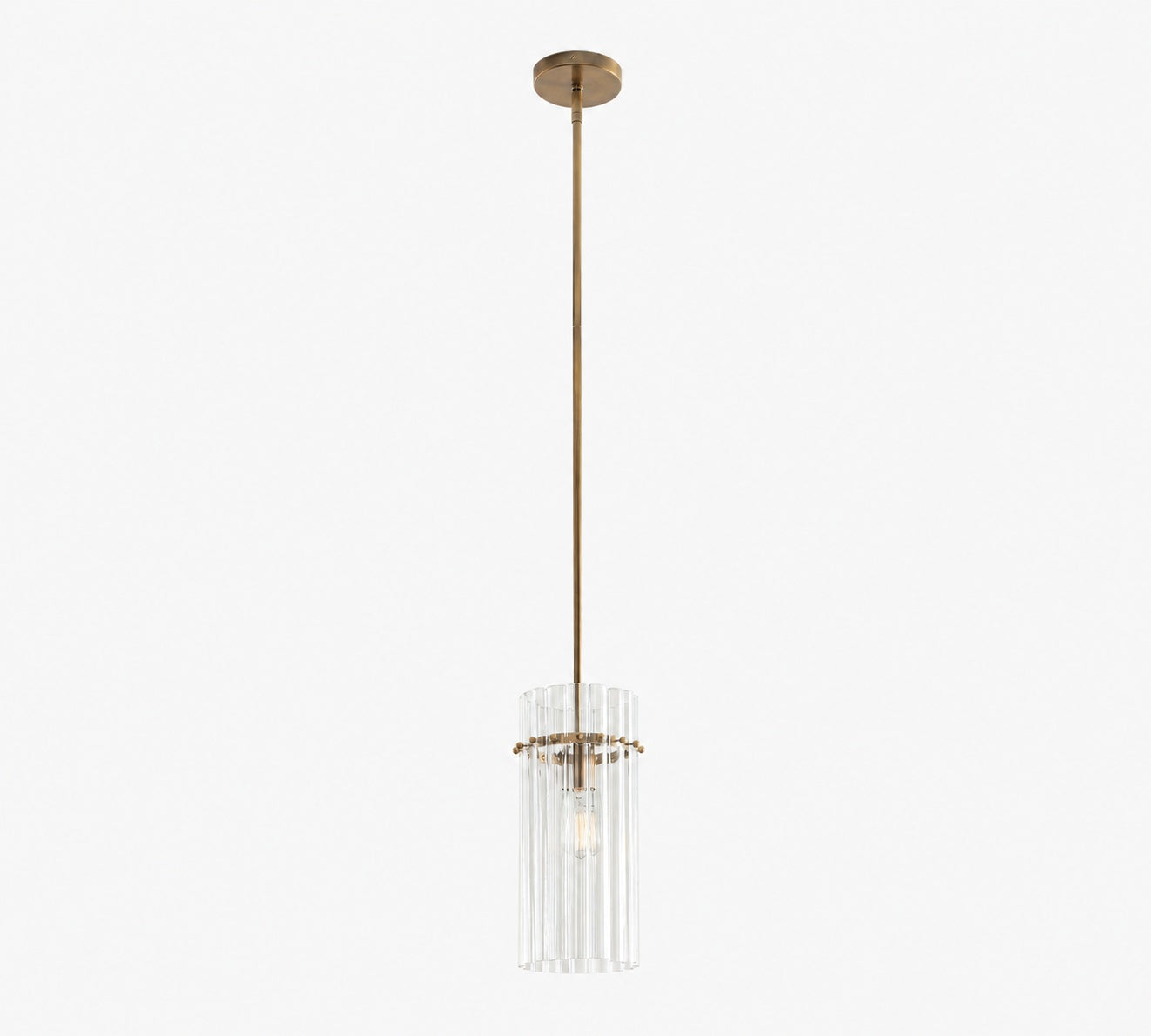 Lumora Crystal Pendant Light – Elegant Tumbled Brass & Cut Glass