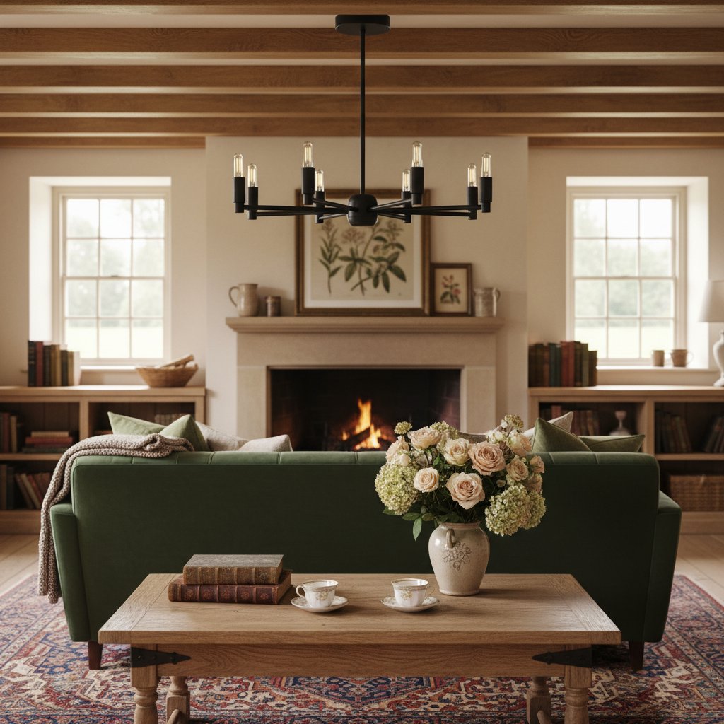 Mobilux Line Modern Chandelier - 8 Arm Mid Century Hanging Light