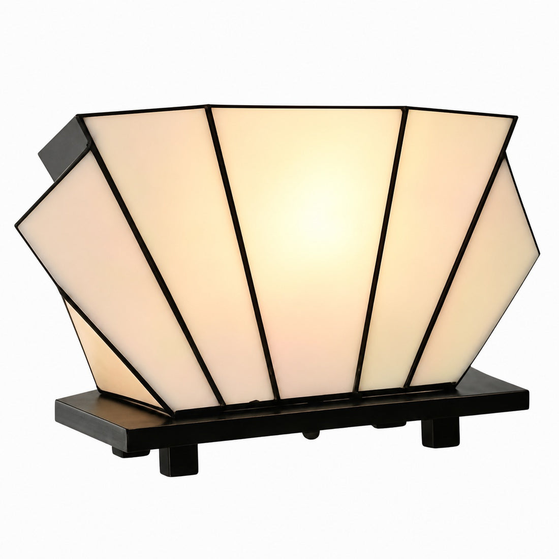 Kelsar Classic Stained Glass Table Lamp – Hand Cut Stained Glass Art Deco Table Lamp for Living Room or Bedroom