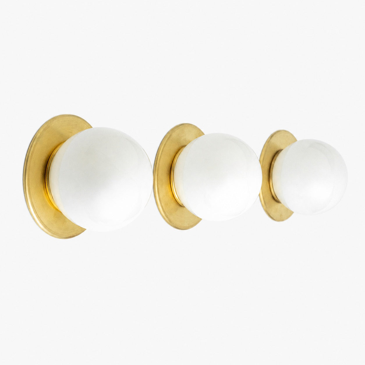 Glorica Glass Solid Brass Vanity Sconce - Compact Flush Mount Globe Light