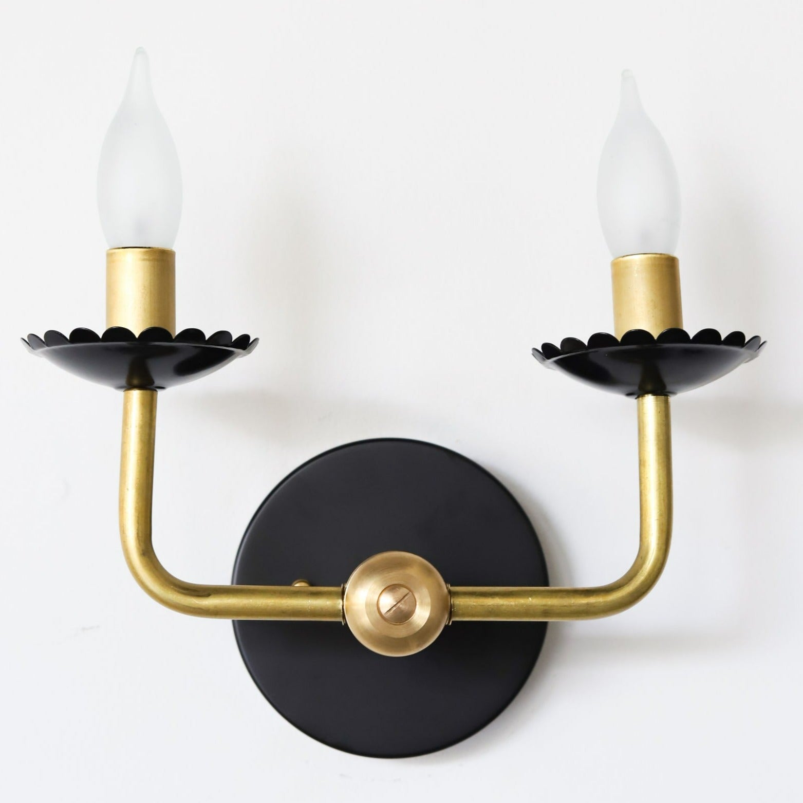 Retro Two Light Wall Sconce - Scalloped Design for Elegant Interiors