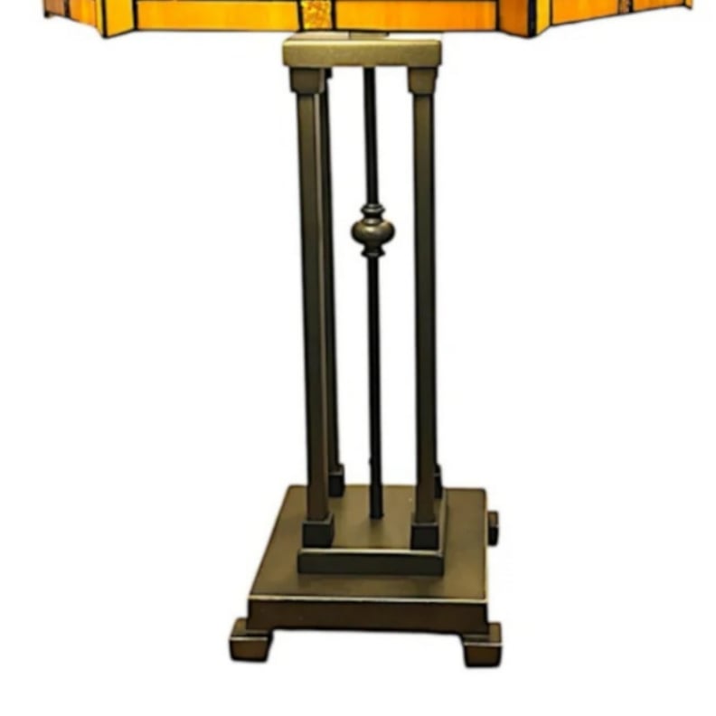Velora Artisan Dragonfly Stained Glass Table Lamp - Vintage Tiffany Style Accent Light for Living Room