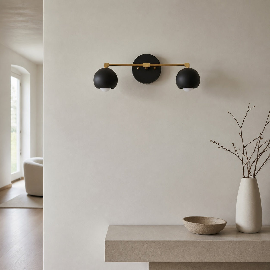 Metio Dome Decorative Vanity Light - Classic Orb Shade Bathroom Wall Lamp