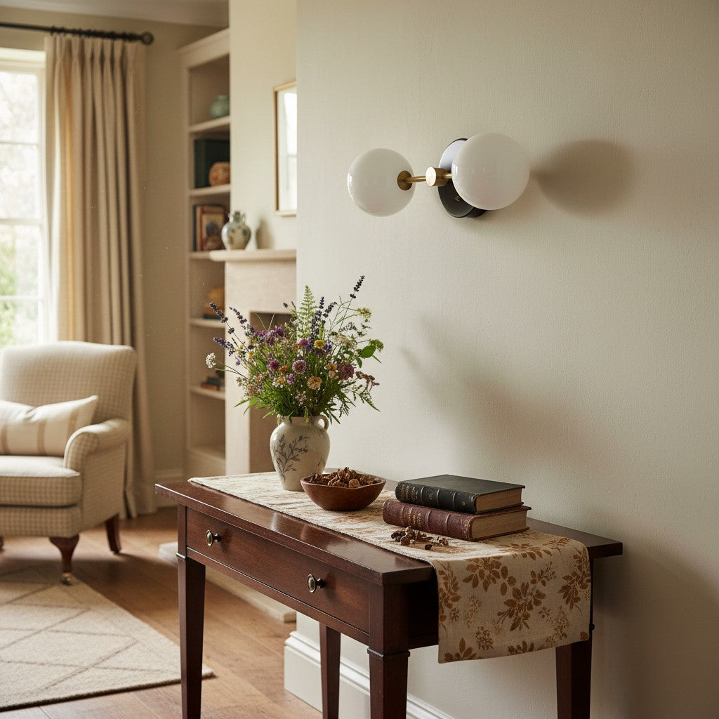 Glorica Glass Vanity Light - Modern Brass Wall Sconce for Bathroom Style