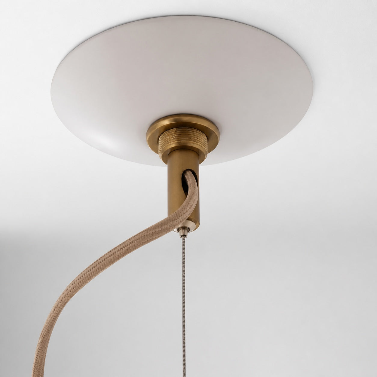 Alvian Pendant Light - Linen Shade with Adjustable Height for Cozy Dining