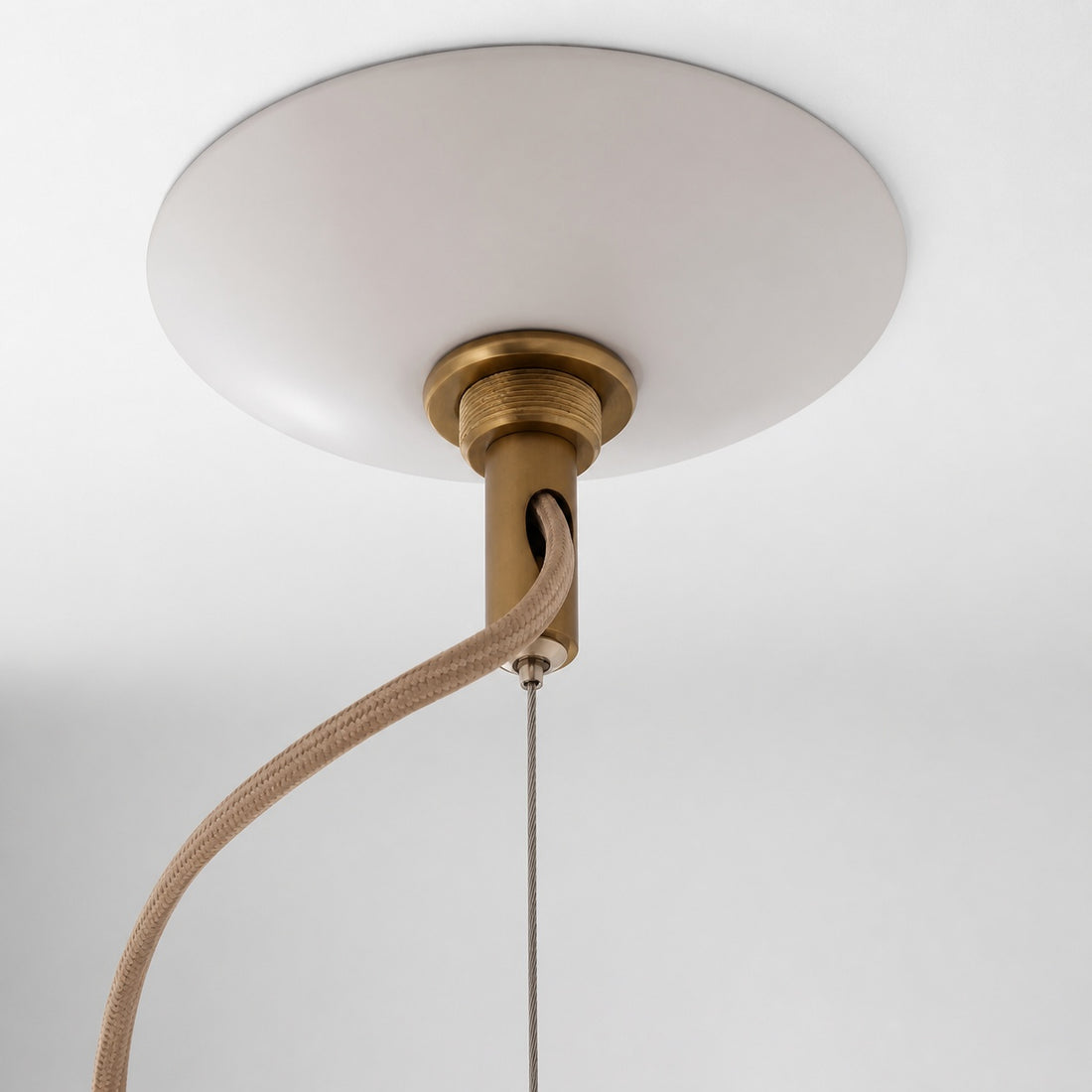 Alvian Pendant Light - Linen Shade with Adjustable Height for Cozy Dining