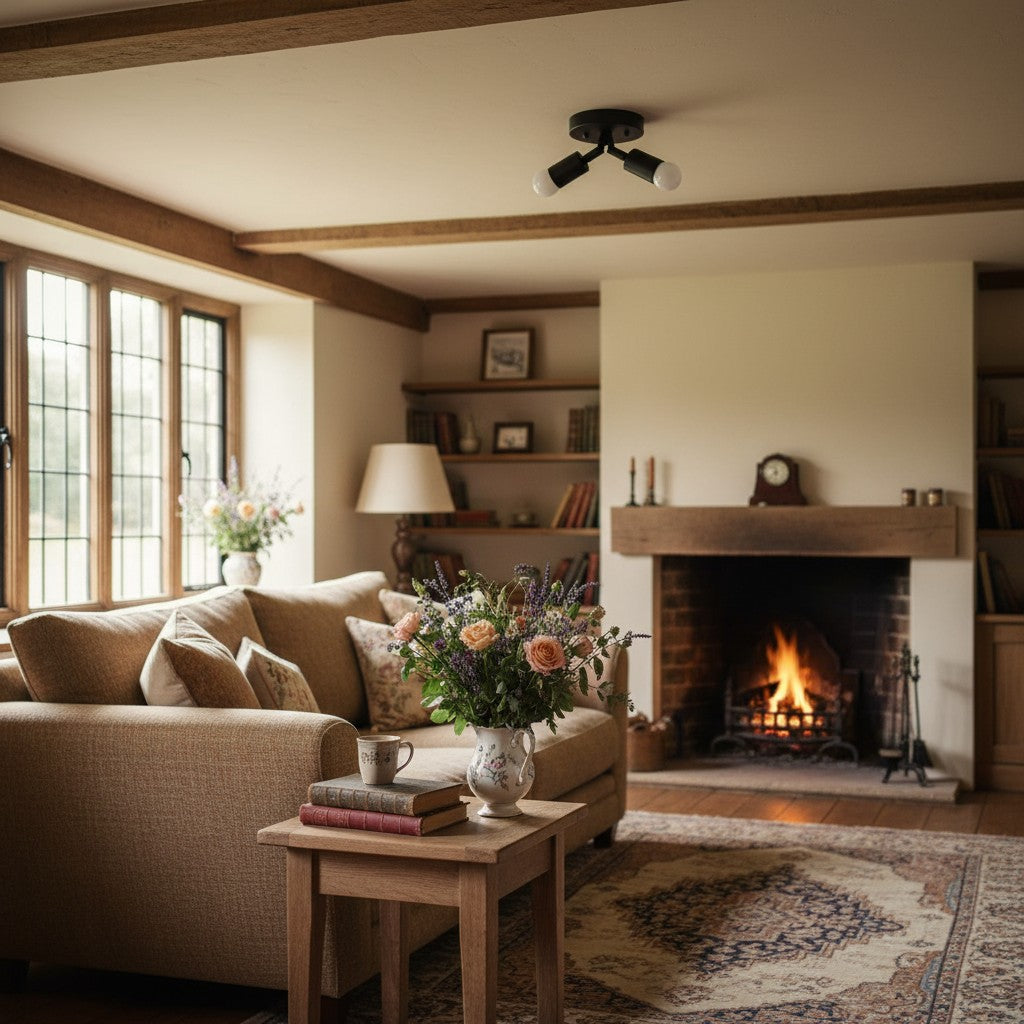 Lumen Art Deco Inspired Ceiling Lamp – Elegant Minimalist Flush Mount for Home Interiors