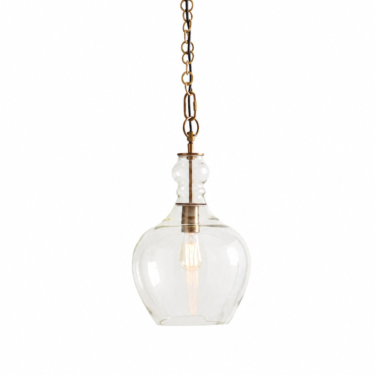 Lawson Glass Pendant Light - Recycled & Milk Glass with Bronze Accent