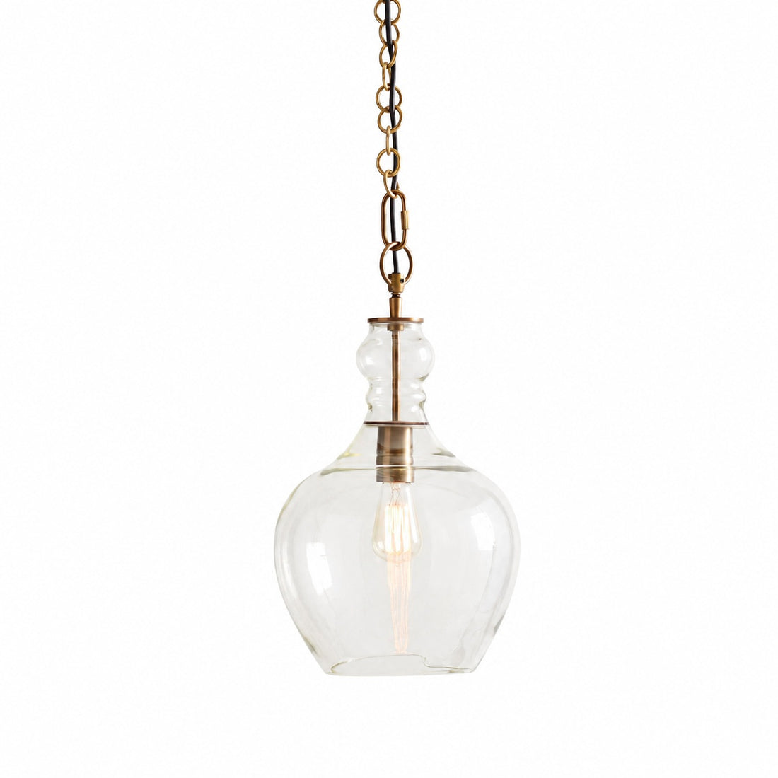 Lawson Glass Pendant Light - Recycled & Milk Glass with Bronze Accent