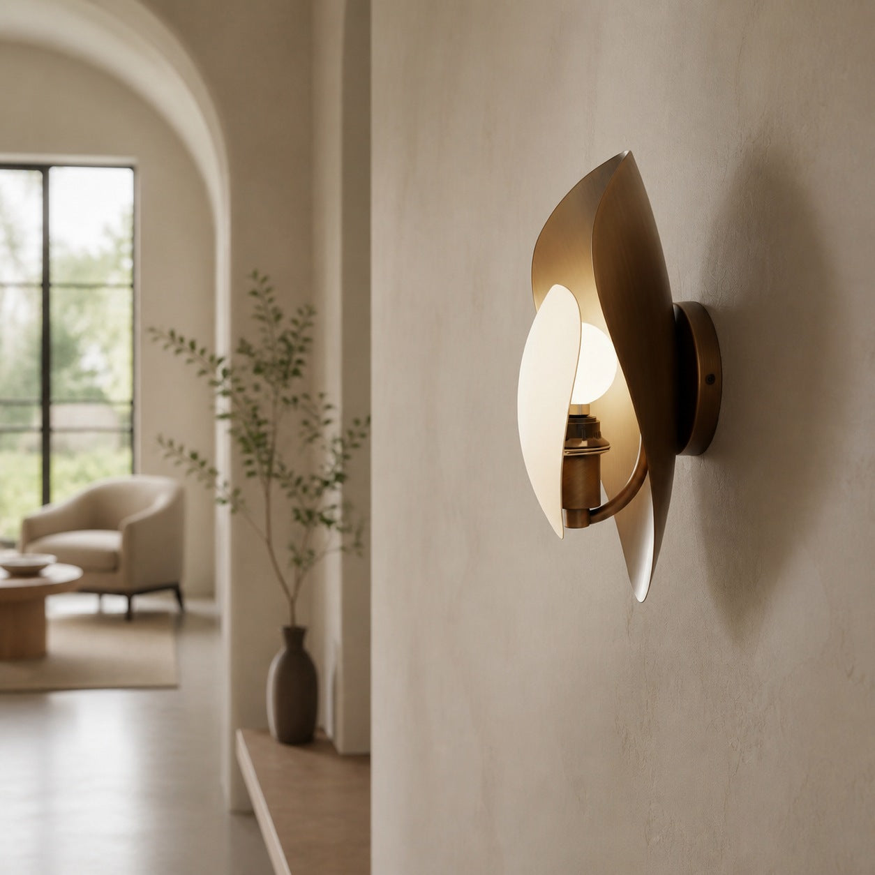Shella Artistic Wall Lamp – Petal-Like Shade Design for Bedroom or Hallway