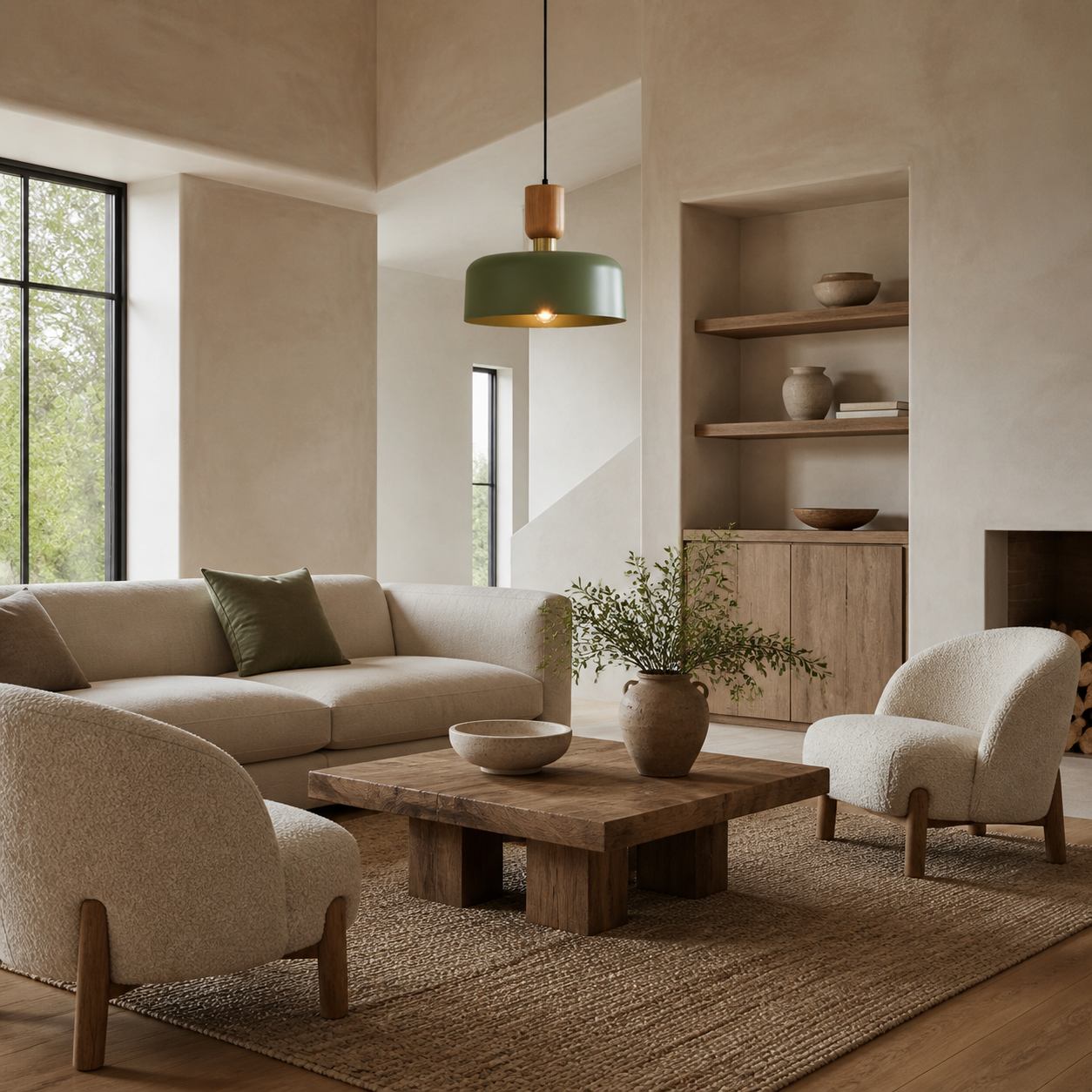 Orbulis Natural Wood Grain Circular Pendant – Modern Minimalist Light for Islands and Foyers