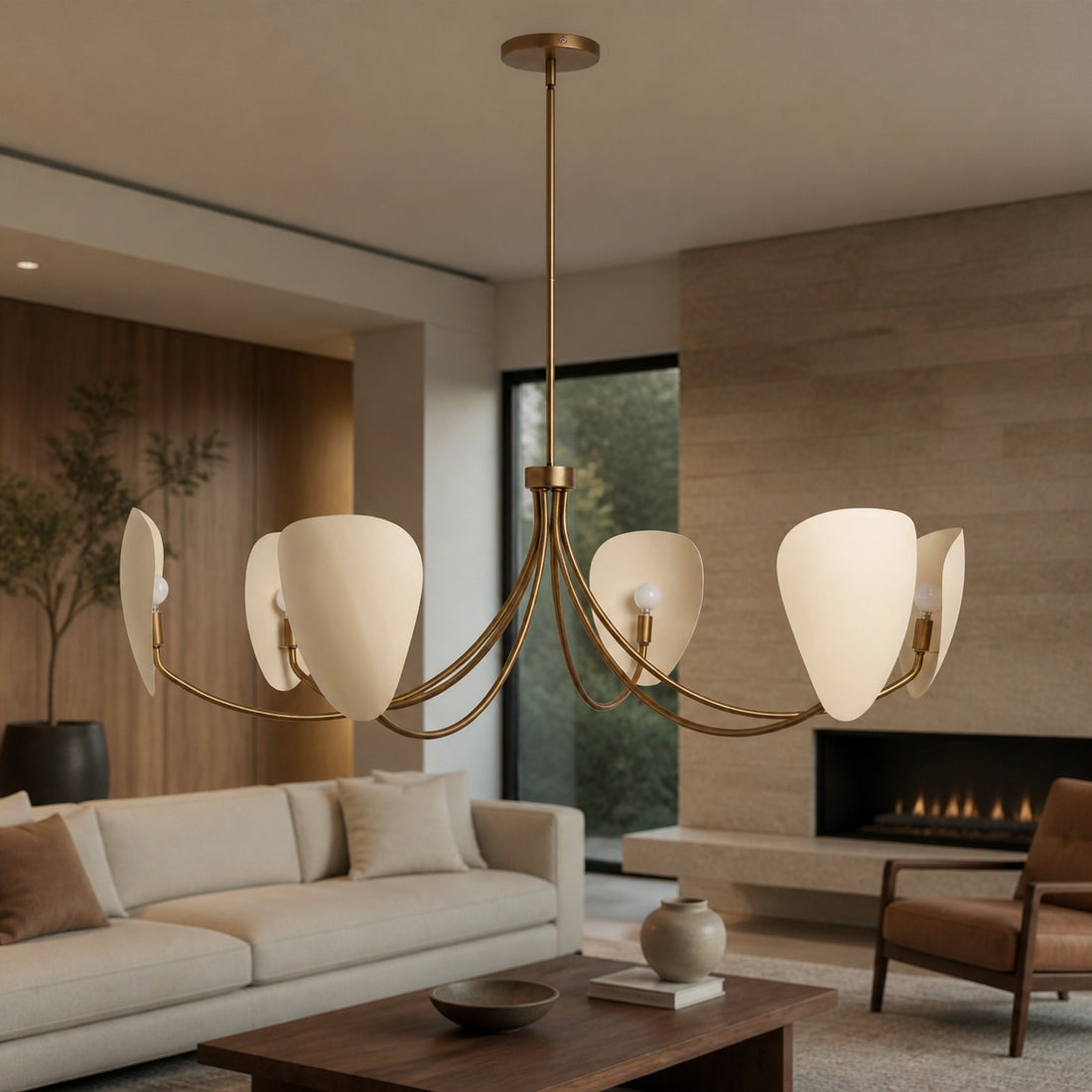 Shella Artistic Chandelier – Curved-arm Design for Dining rooms or Living Rooms