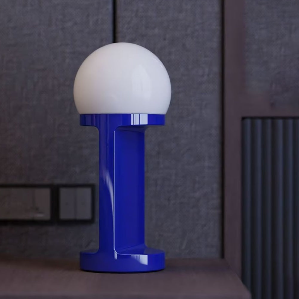 Elegant Ceramic Table Lamp with Blown Glass Shade