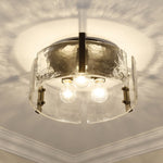 Load image into Gallery viewer, Modern Drum Water Ripple Ceiling Light - Glass Flush Mount Light
