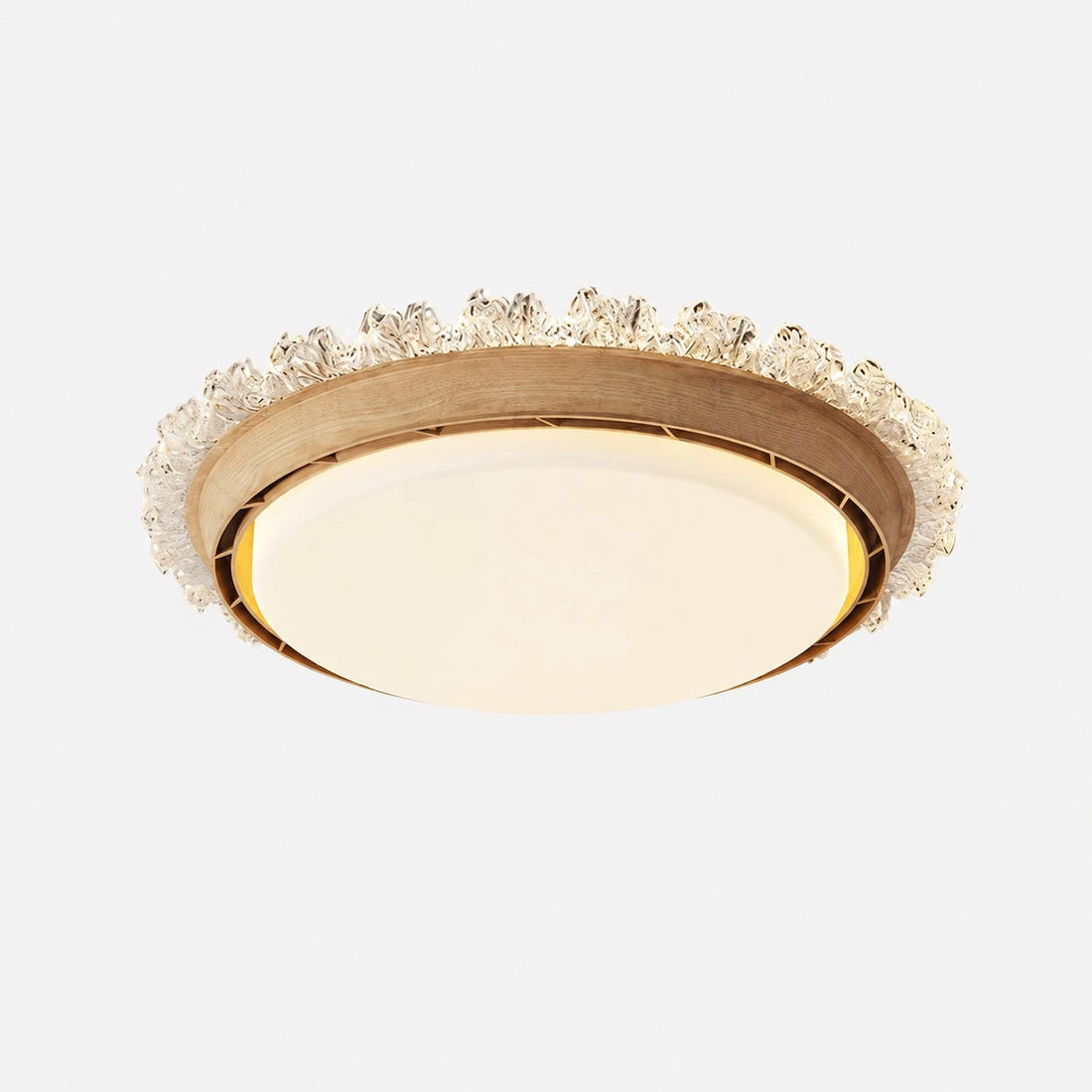 Crystal gold flush mount ceiling fan light
