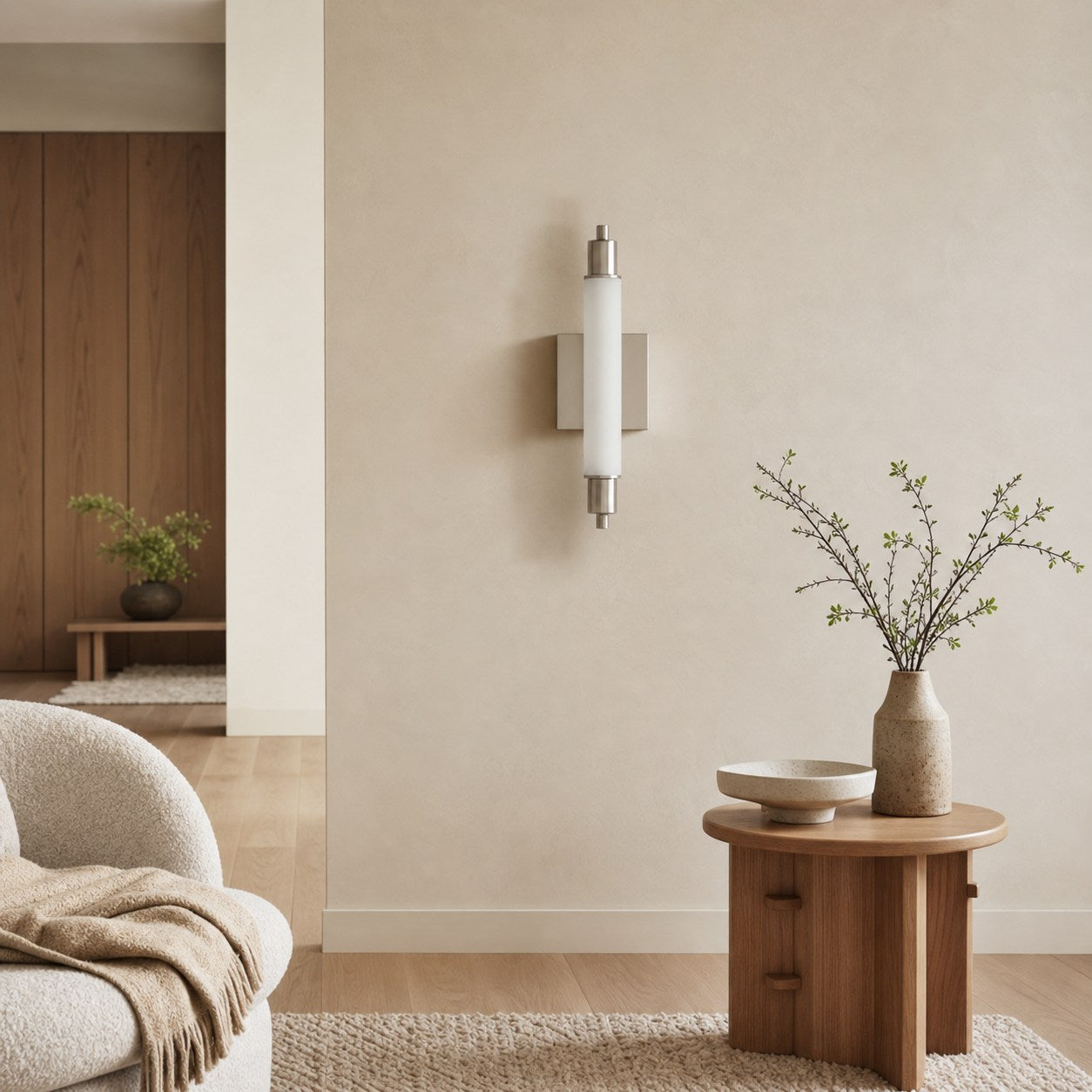 Ornato Luxe Modern Vanity Sconce - Art Deco Wall Light with Cylinder Shade