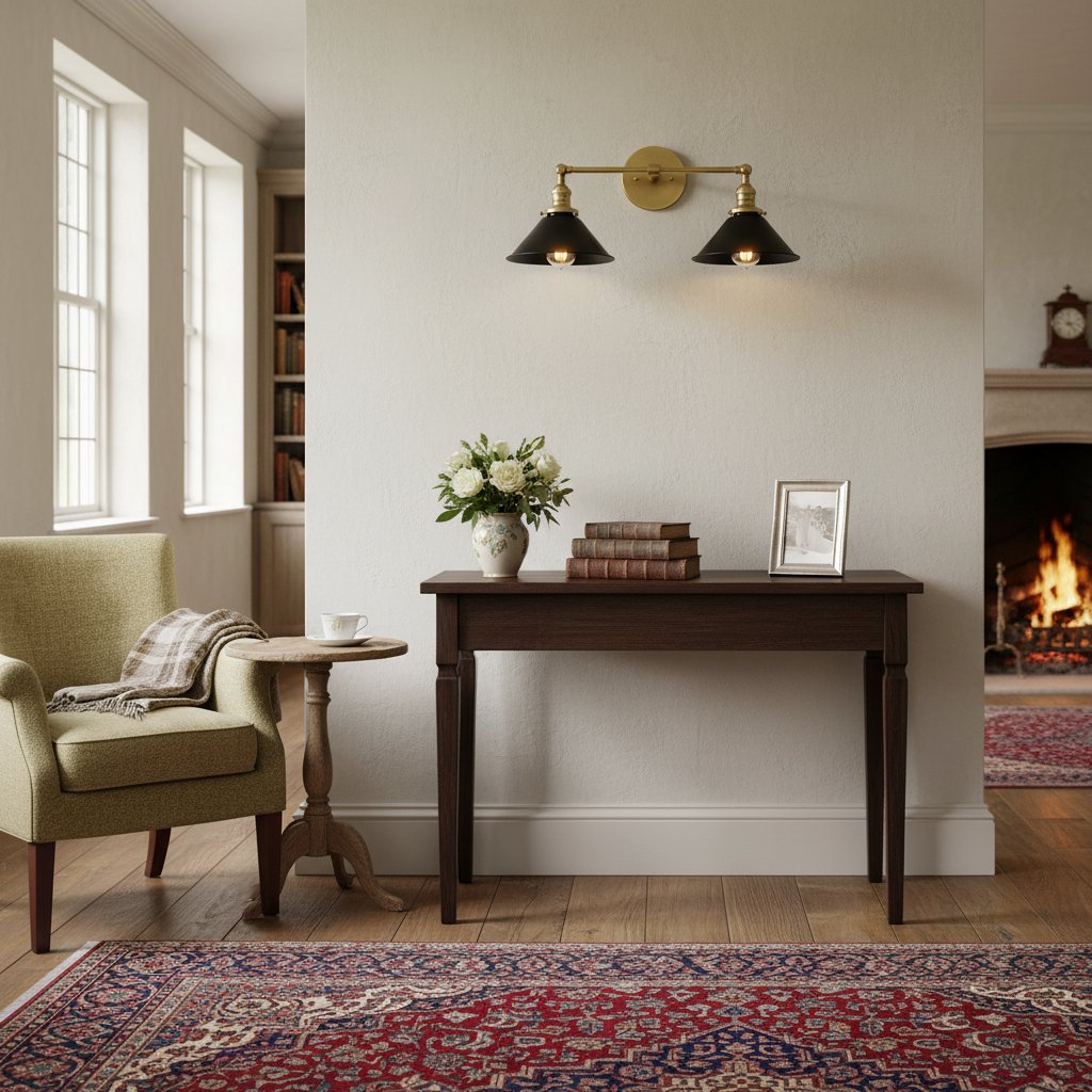 Conique Metal Two-Light Industrial Vanity Sconce – Wall Fixture for Bathroom & Hallway