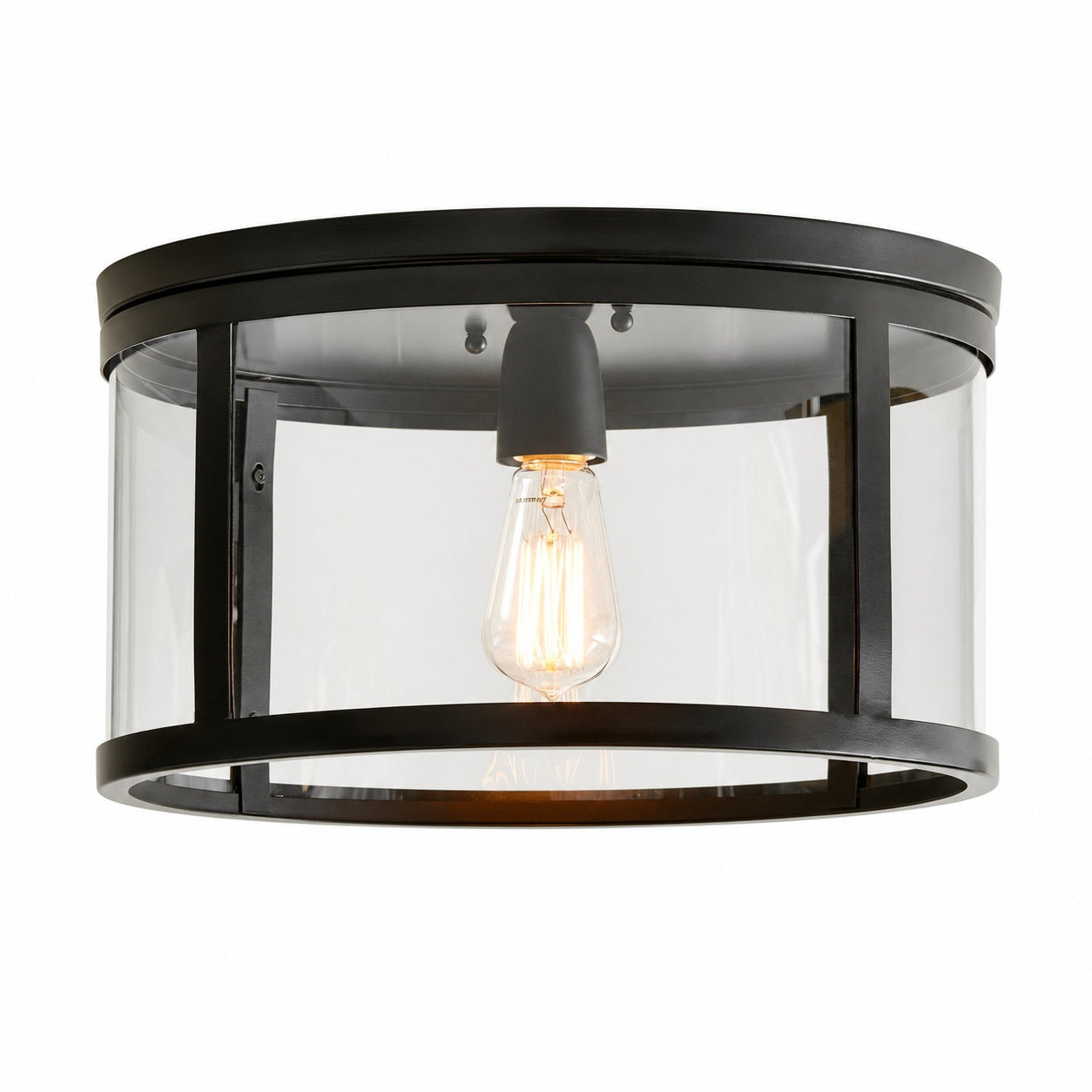 Ferrix Minimalistisch Iron Flush Mount Ceiling Light - Modern Outdoor Glass Ceiling Lamp